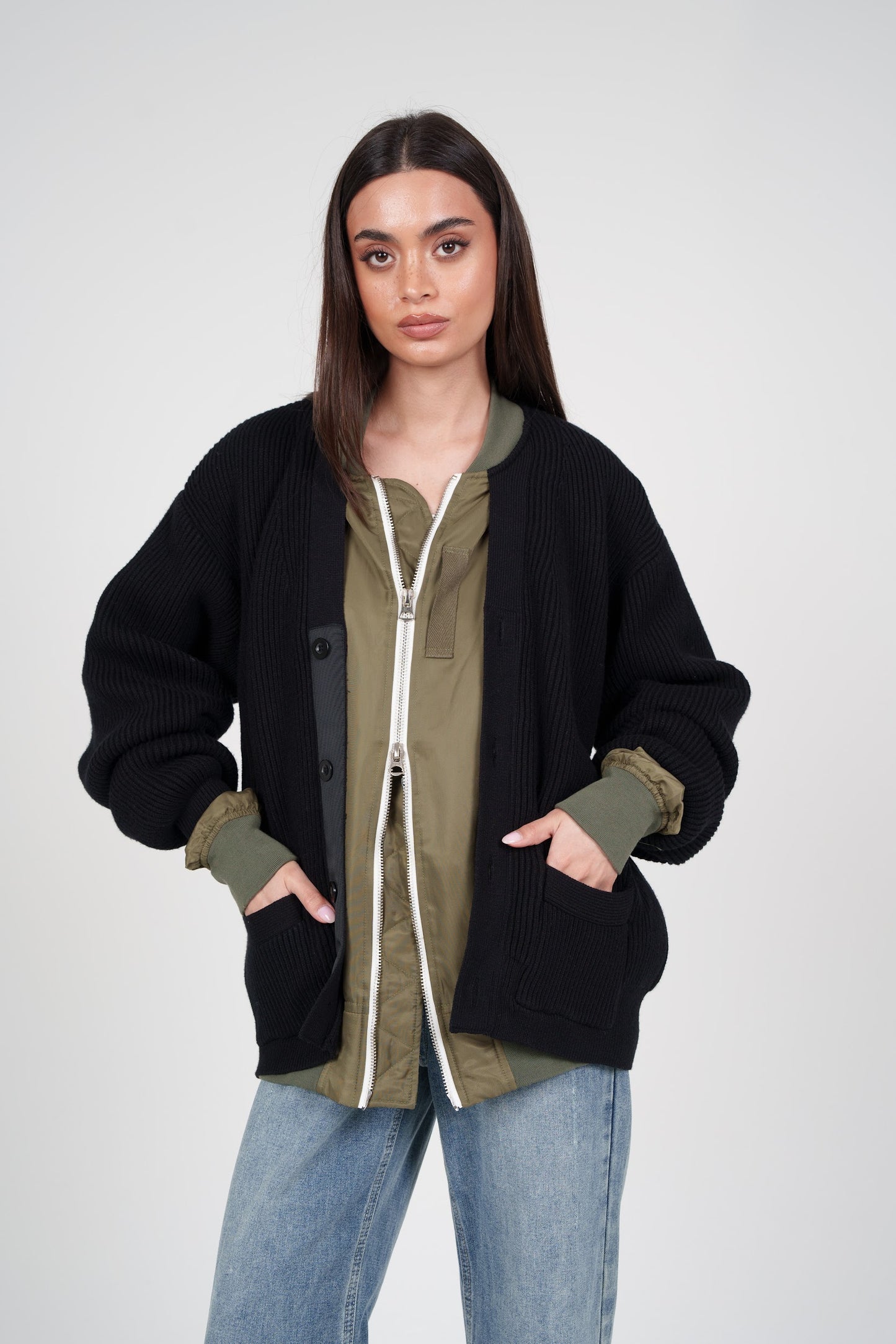 Knit with Bomber Under Attached