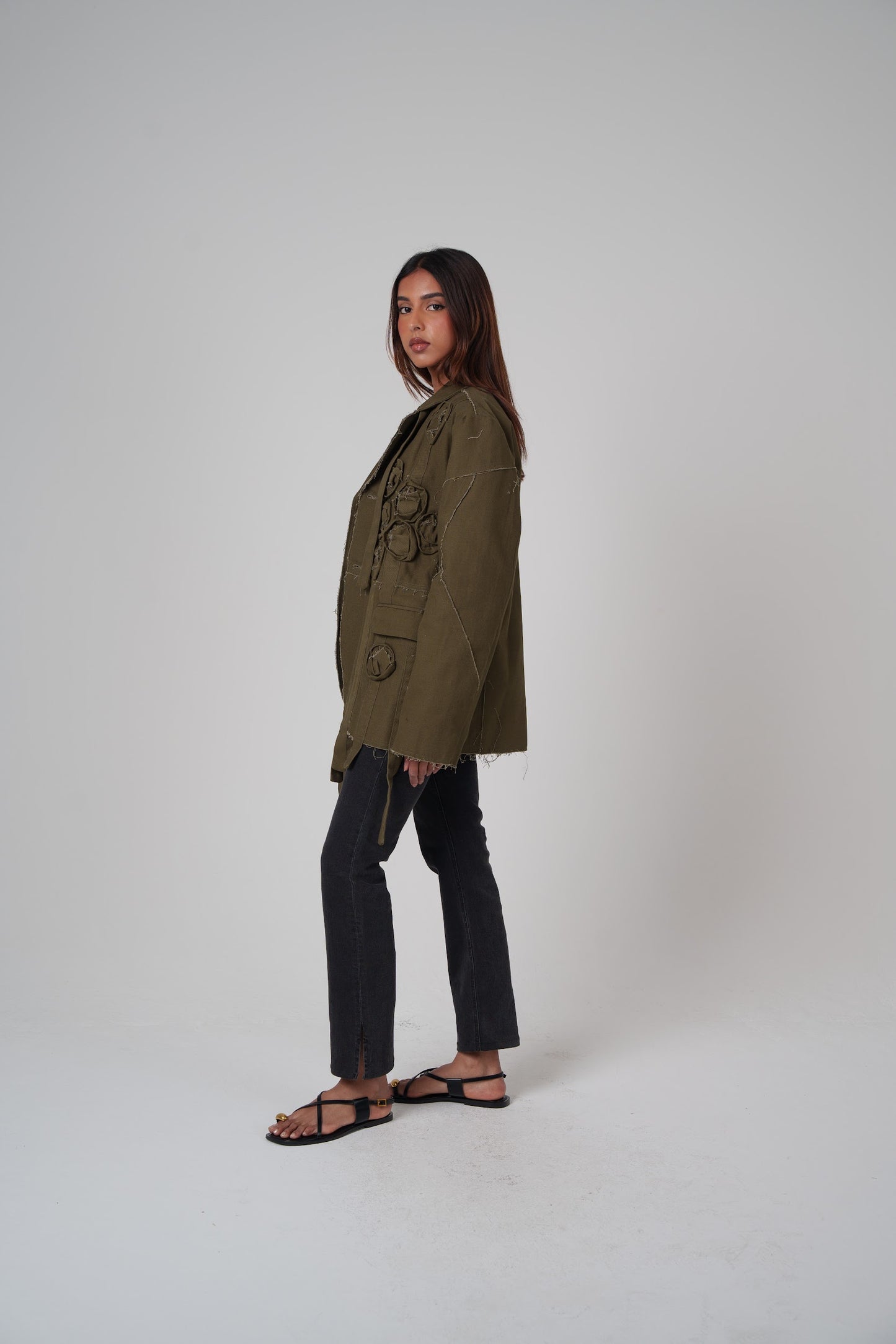 Deconstructed Green Patchwork Blazer