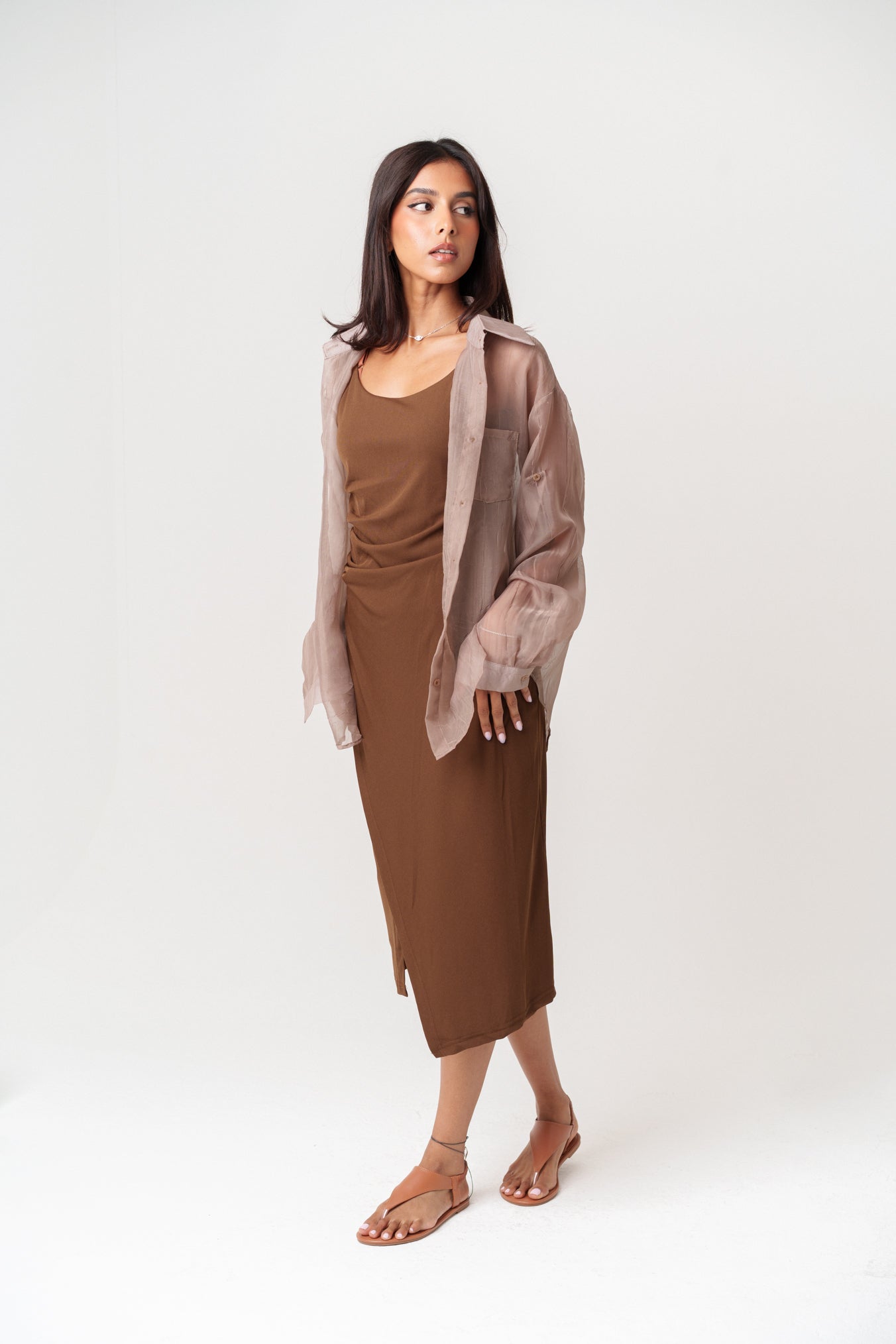 Dress & Sheer Shirt Set