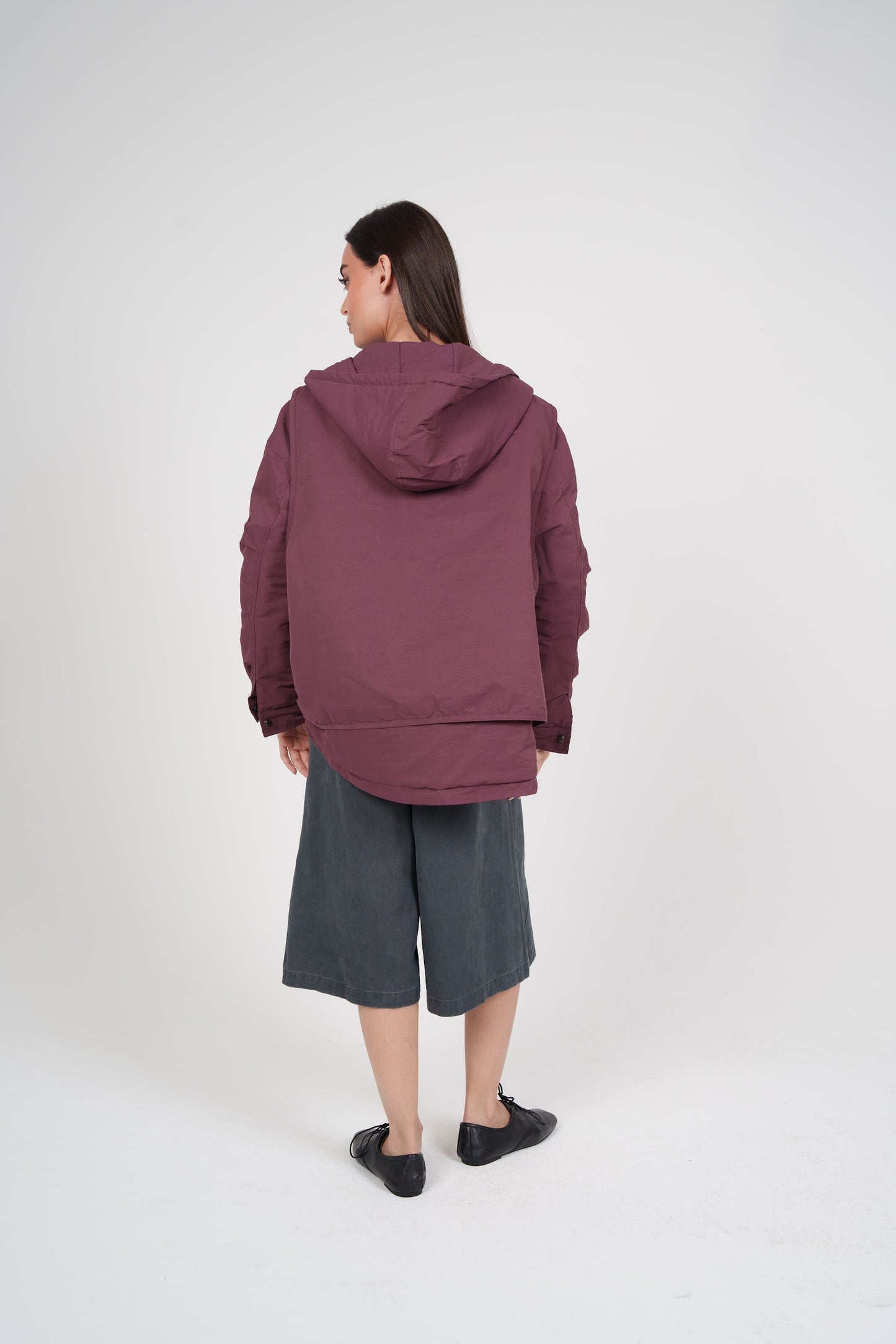 Maroon Hooded Jacket