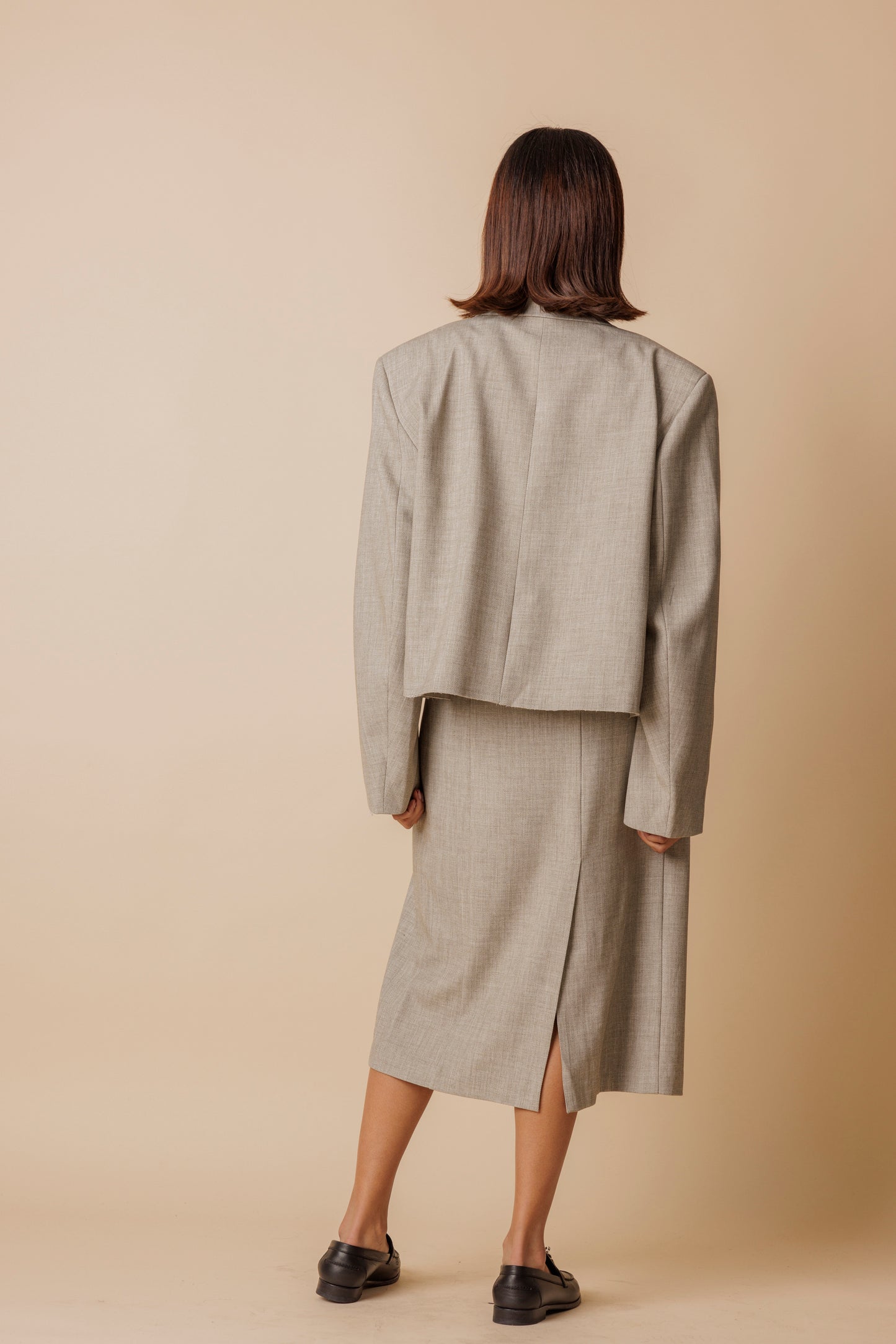 Light Grey Tailored Skirt