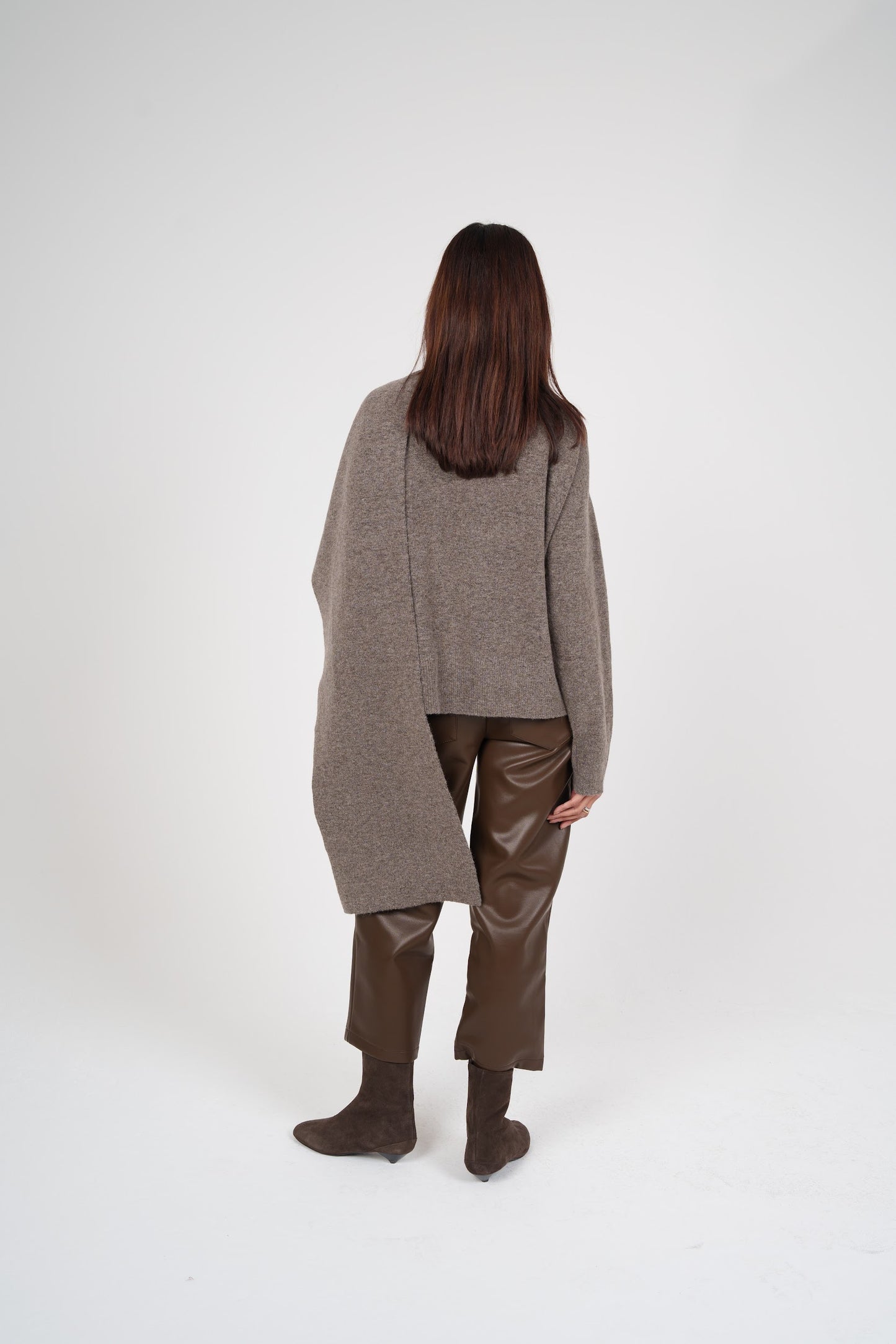 Knit Top with Attached Scarf