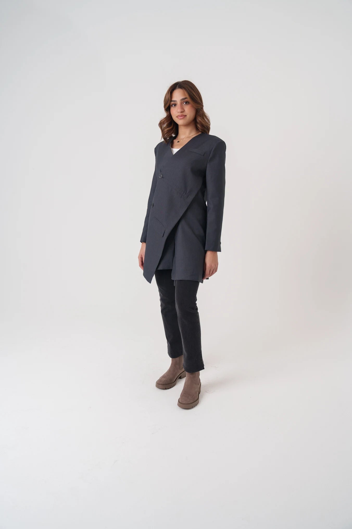 Overlay Non-Collared Blazer