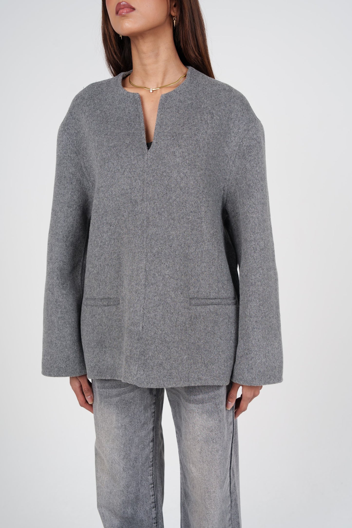 Grey Wool Top