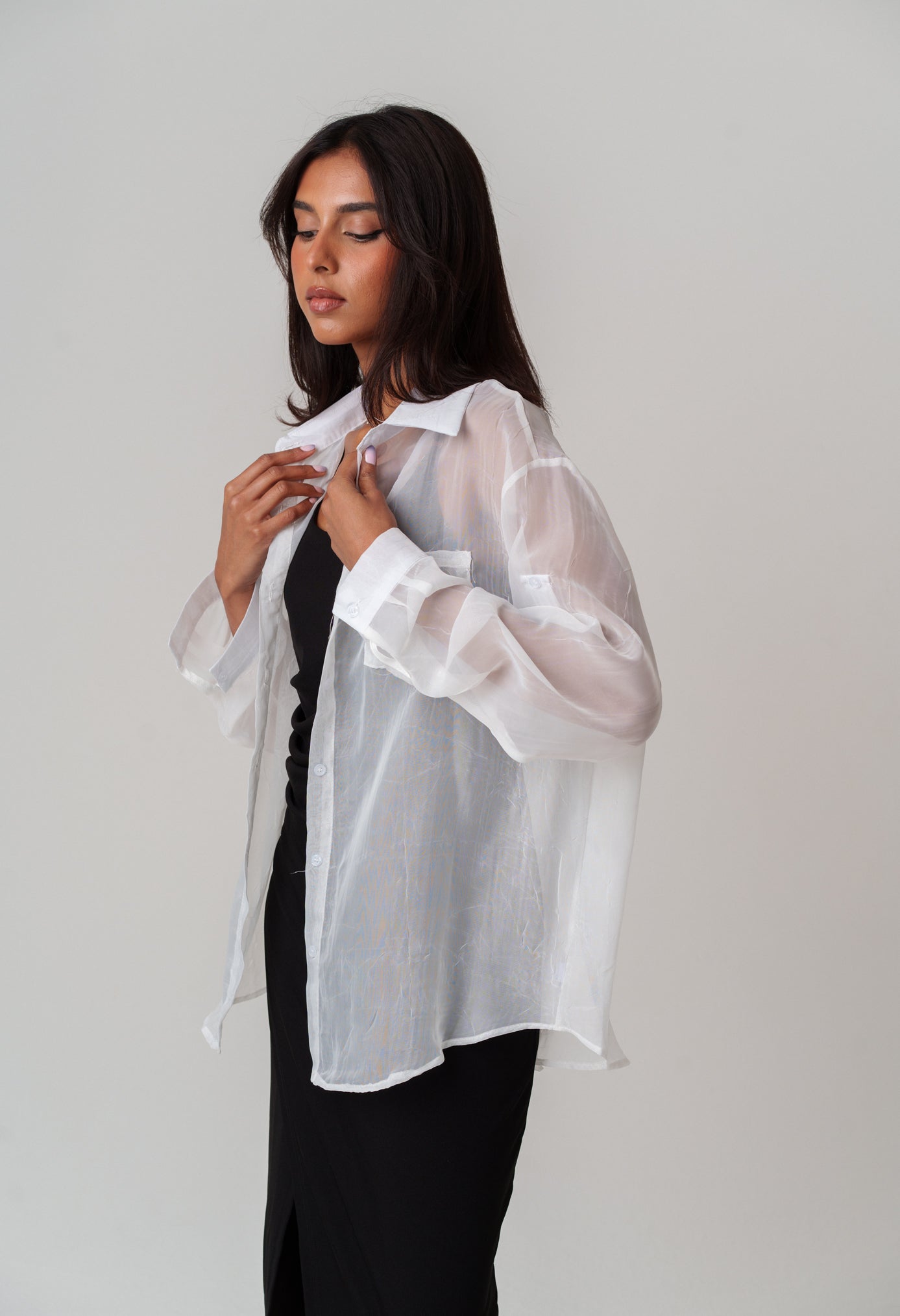 Dress & Sheer Shirt Set