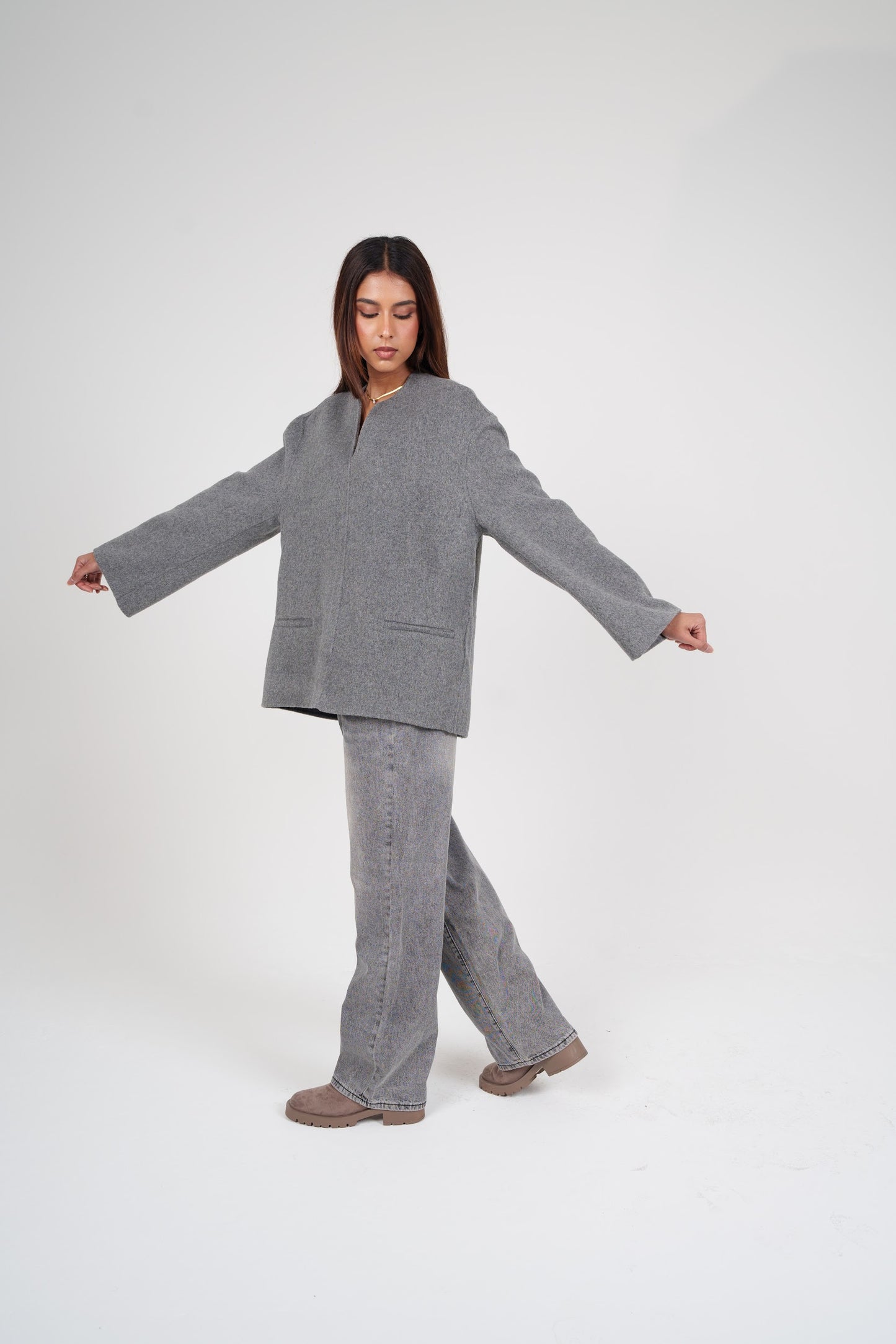 Grey Wool Top