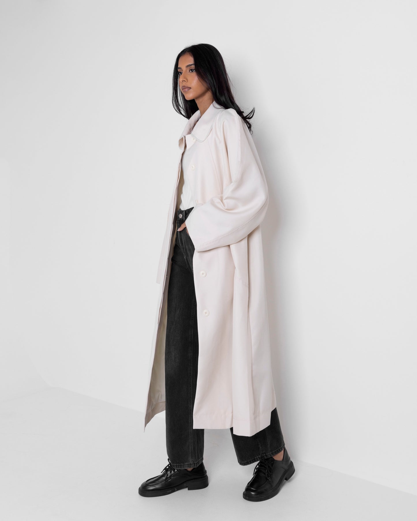 Long Collared Creme Jacket