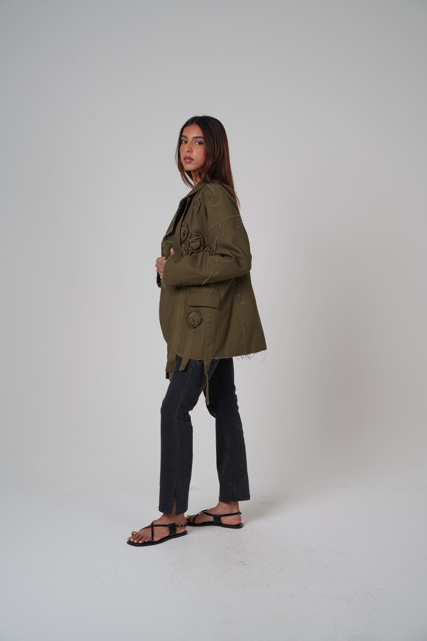 Deconstructed Green Patchwork Blazer