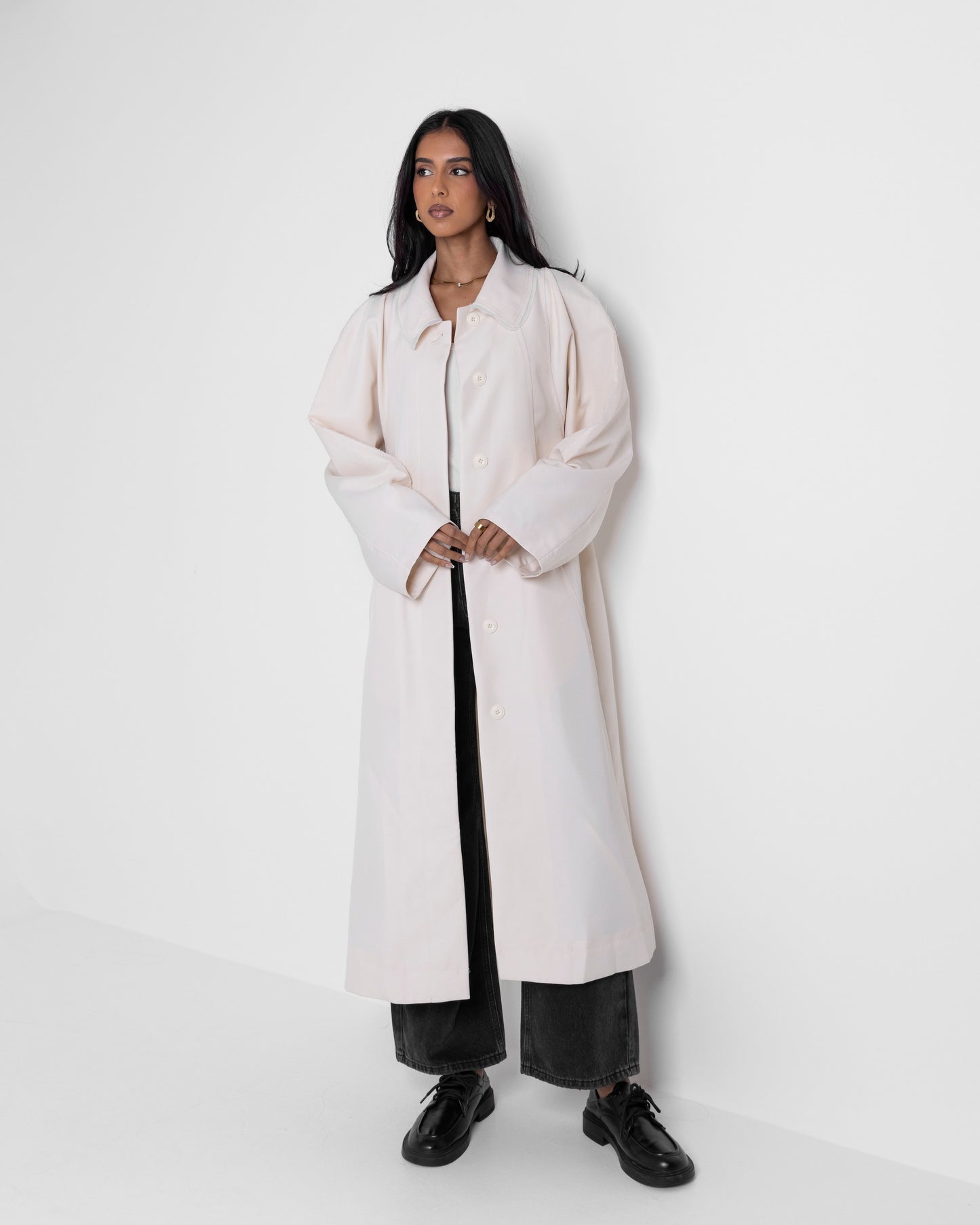 Long Collared Creme Jacket