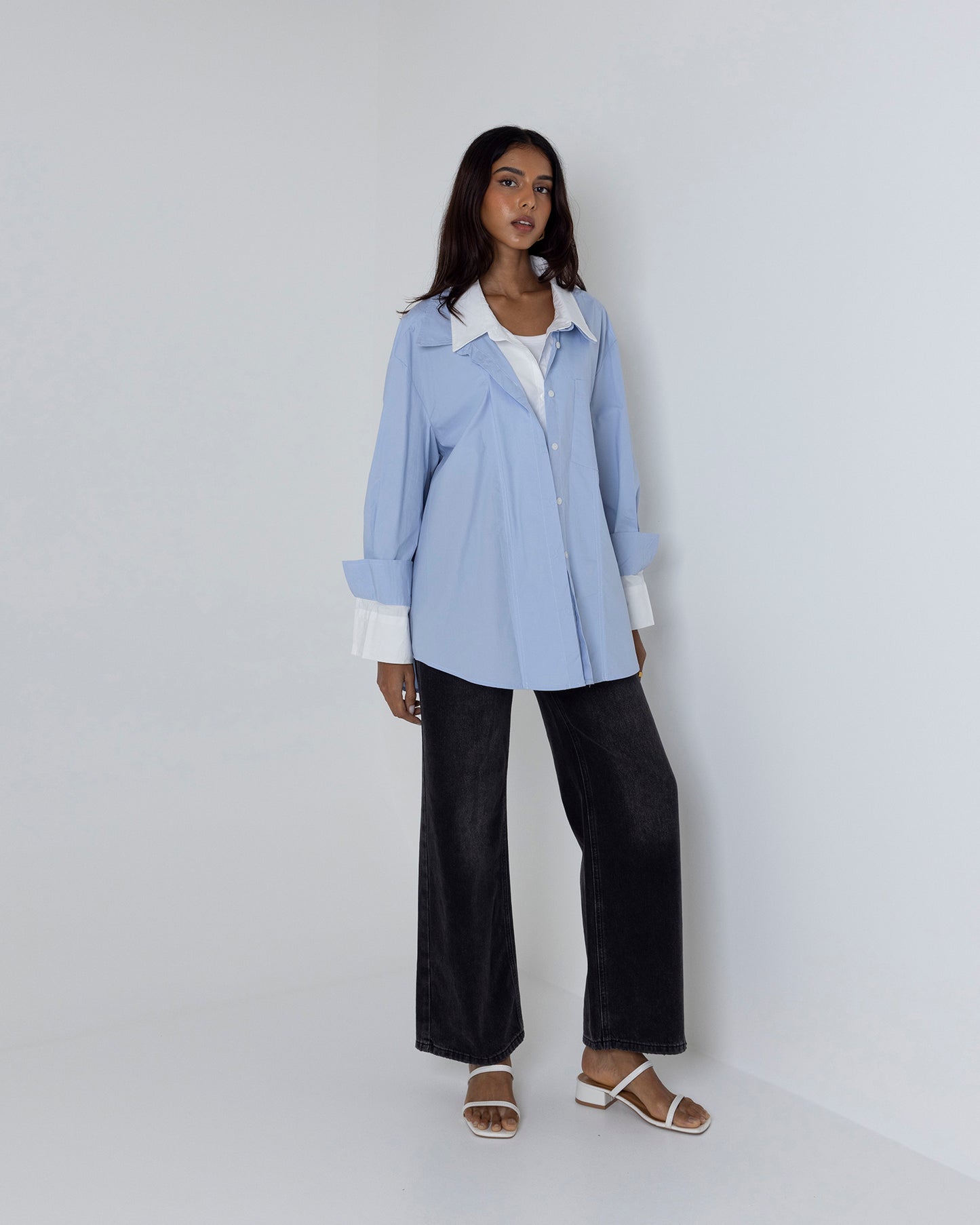 Contrast Collar Shirt