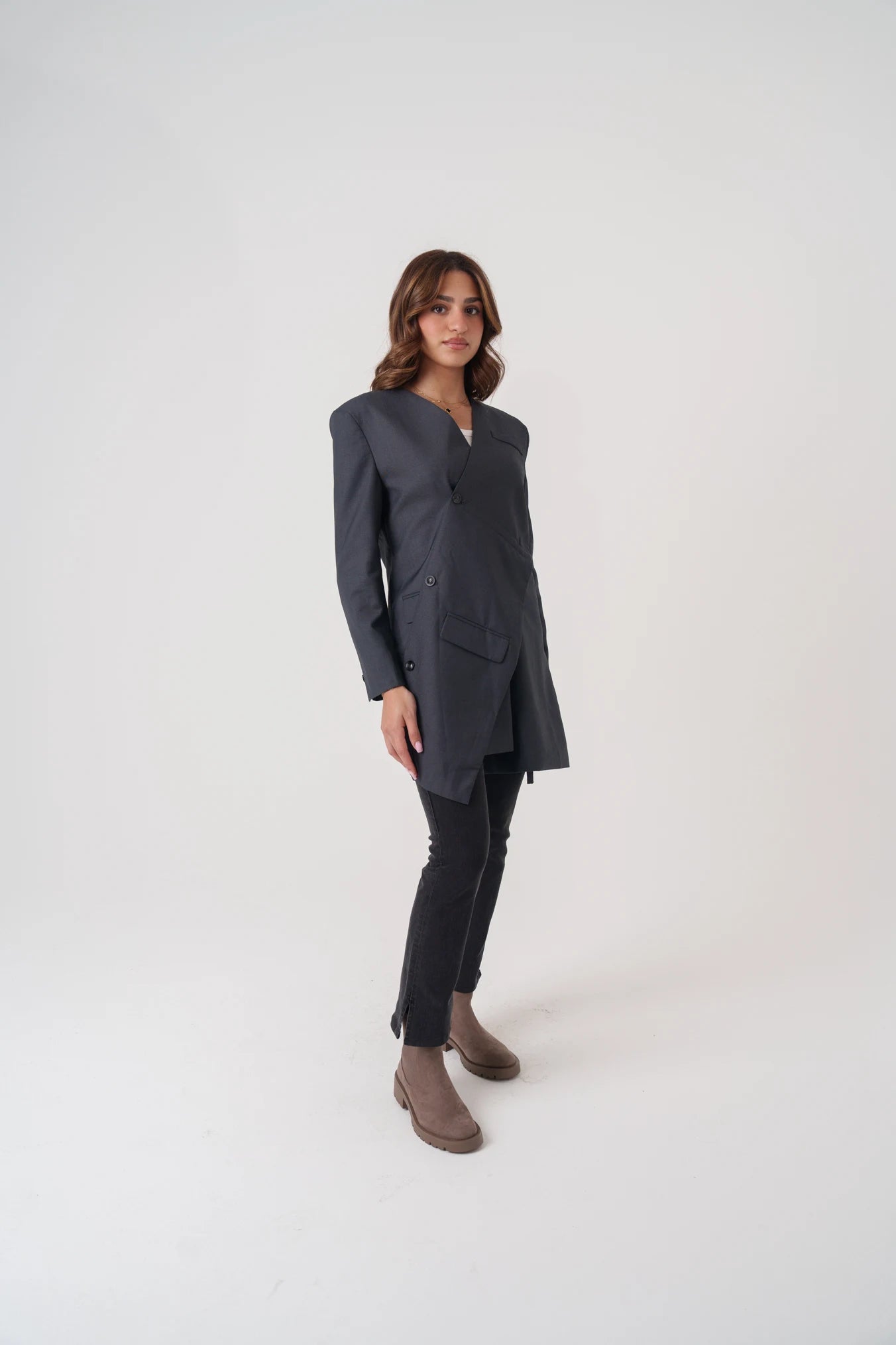 Overlay Non-Collared Blazer