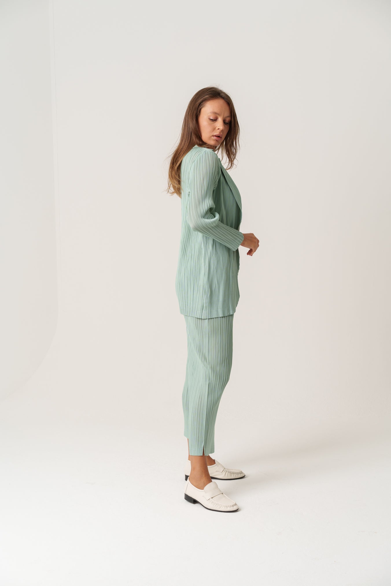 Mint Light Pleated Set