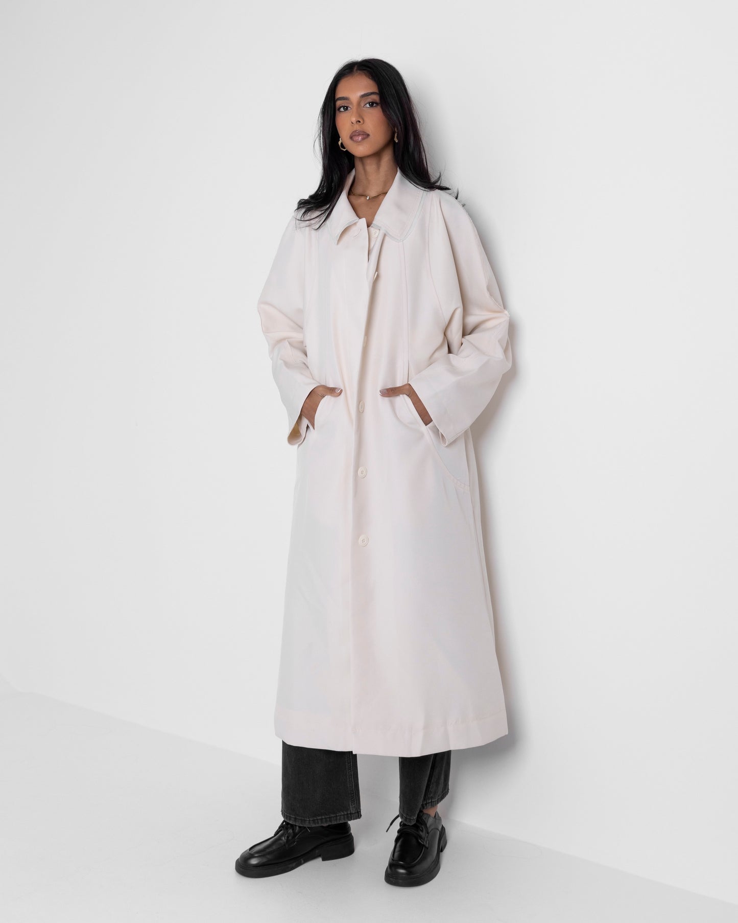 Long Collared Creme Jacket
