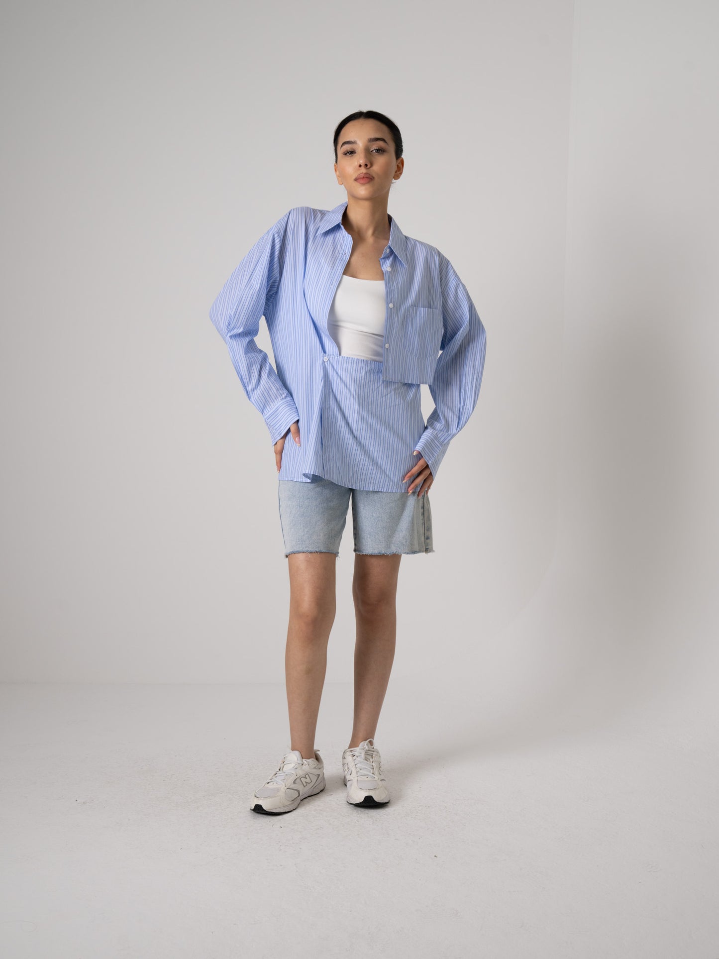 Blue Pinstriped Poplin Shirt