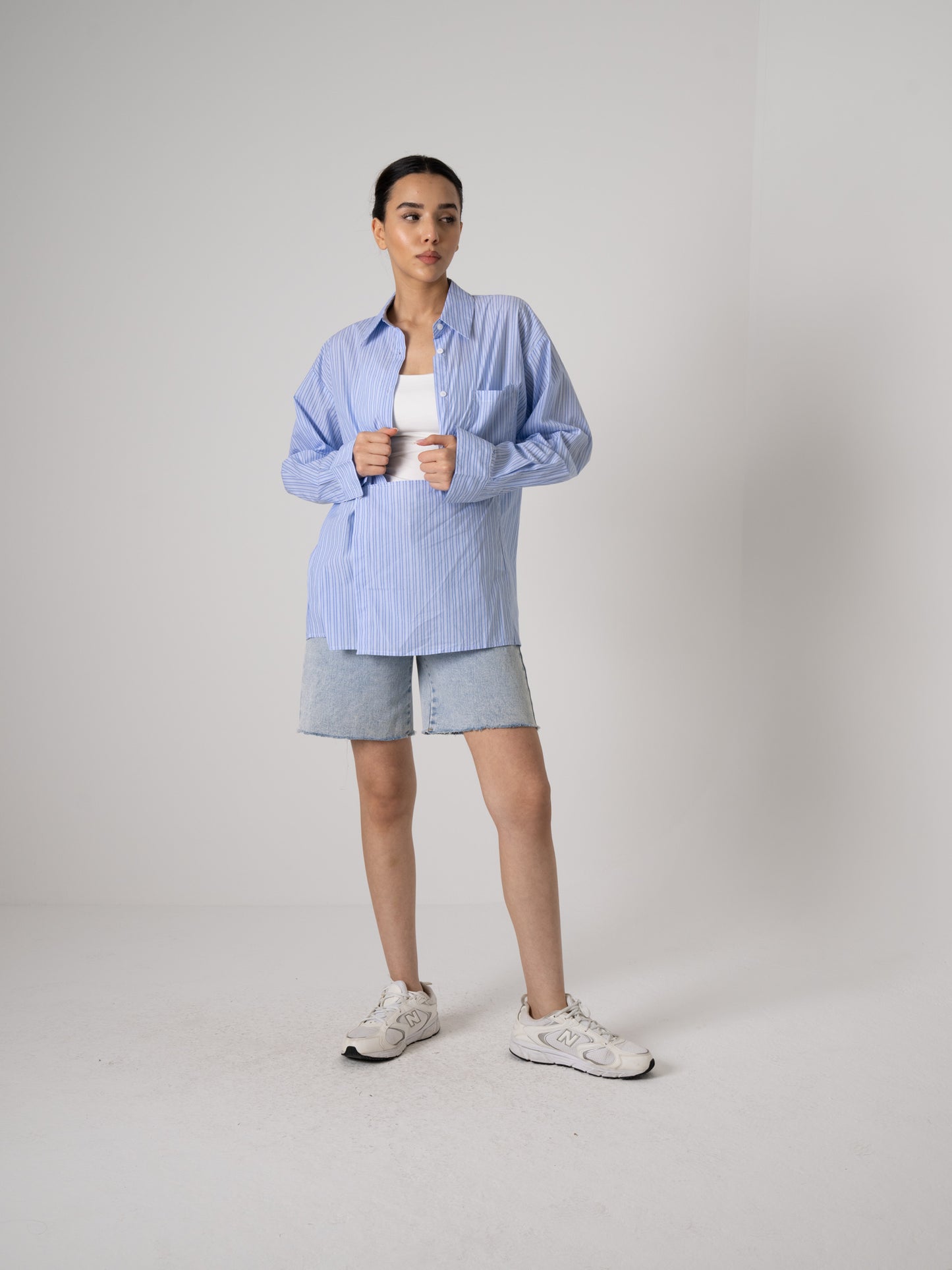 Blue Pinstriped Poplin Shirt