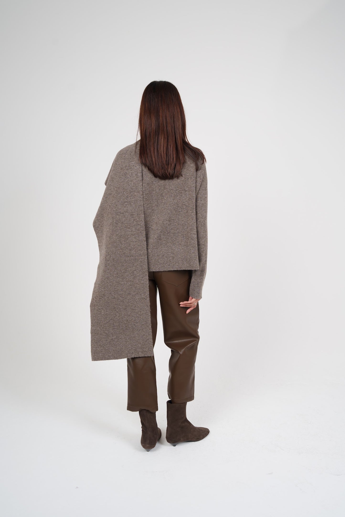 Knit Top with Attached Scarf