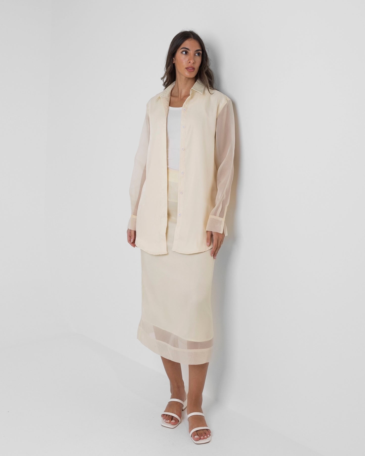 Organza Crème Skirt Set