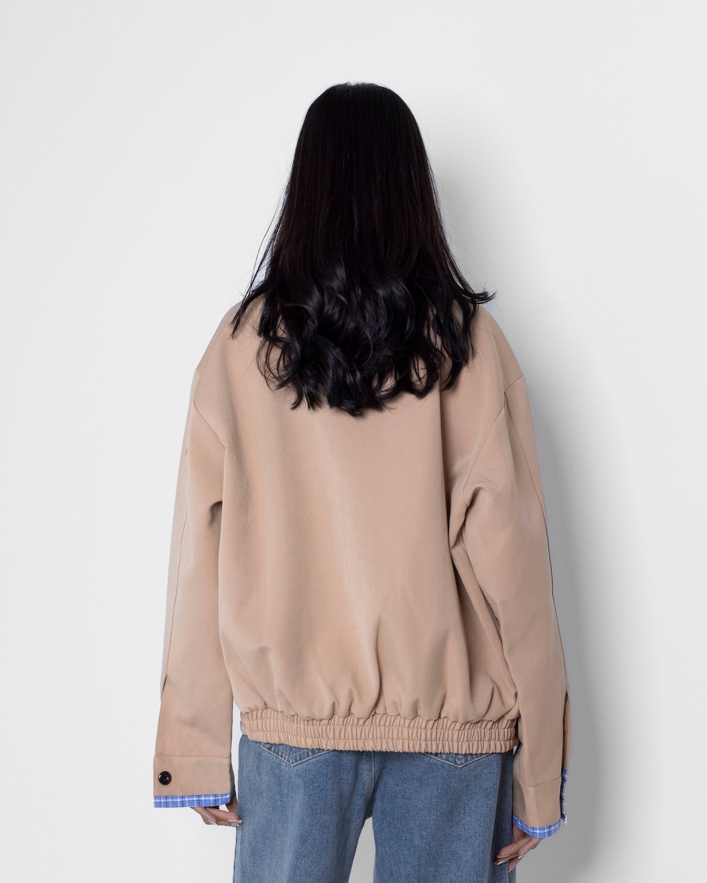 Jacket with Checked Trim