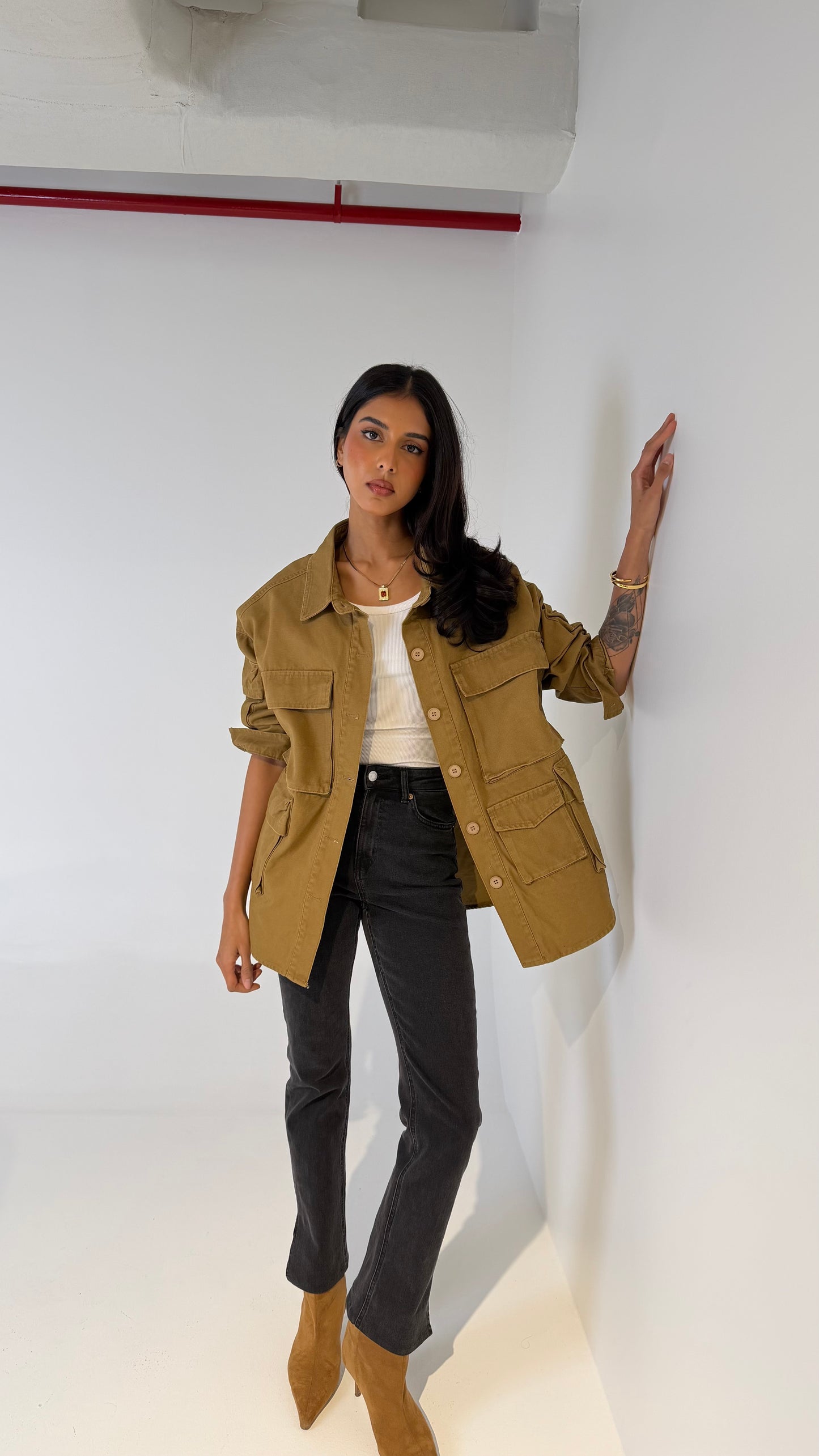 Denim Camel Cargo Shirt