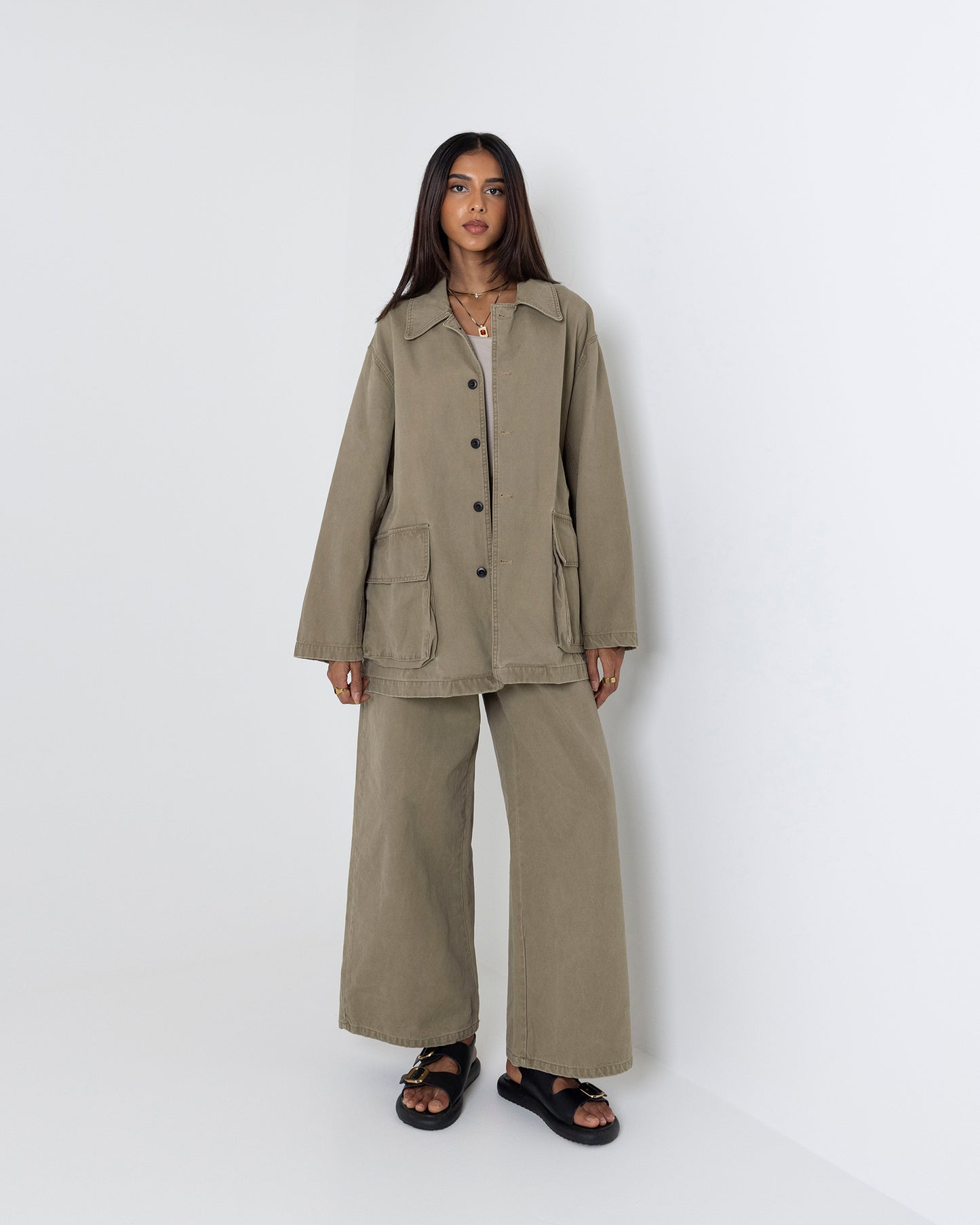 Khaki Set with Cargo Pockets