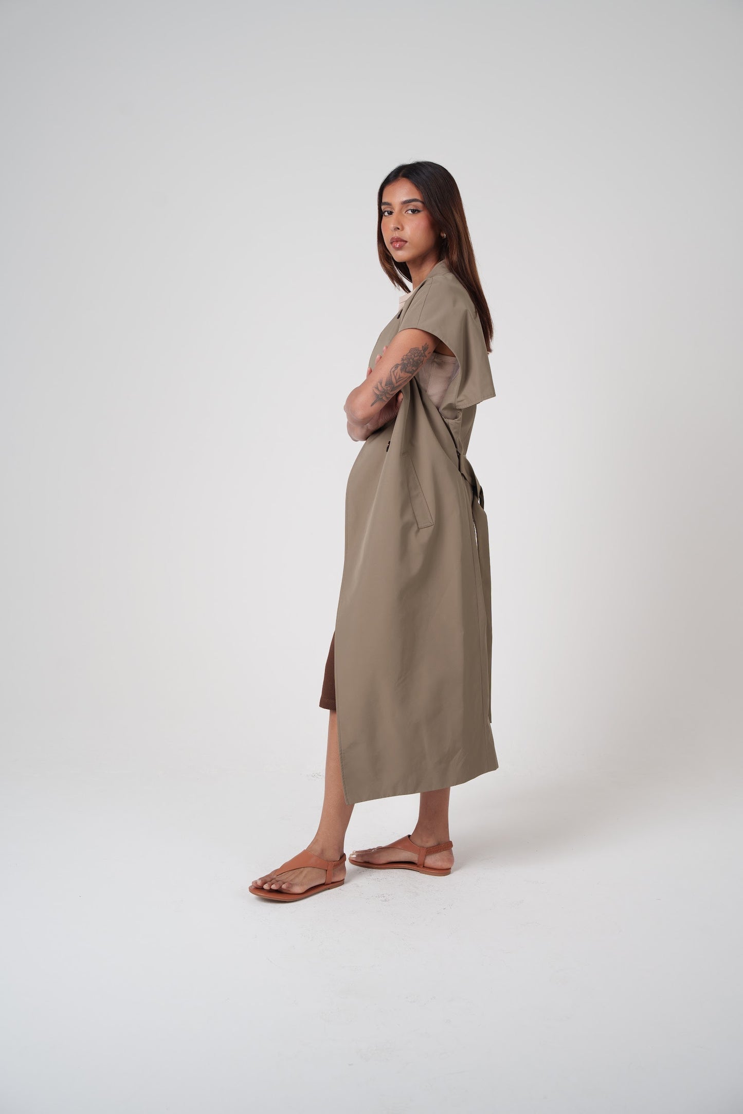 Short Sleeve Khaki Trench