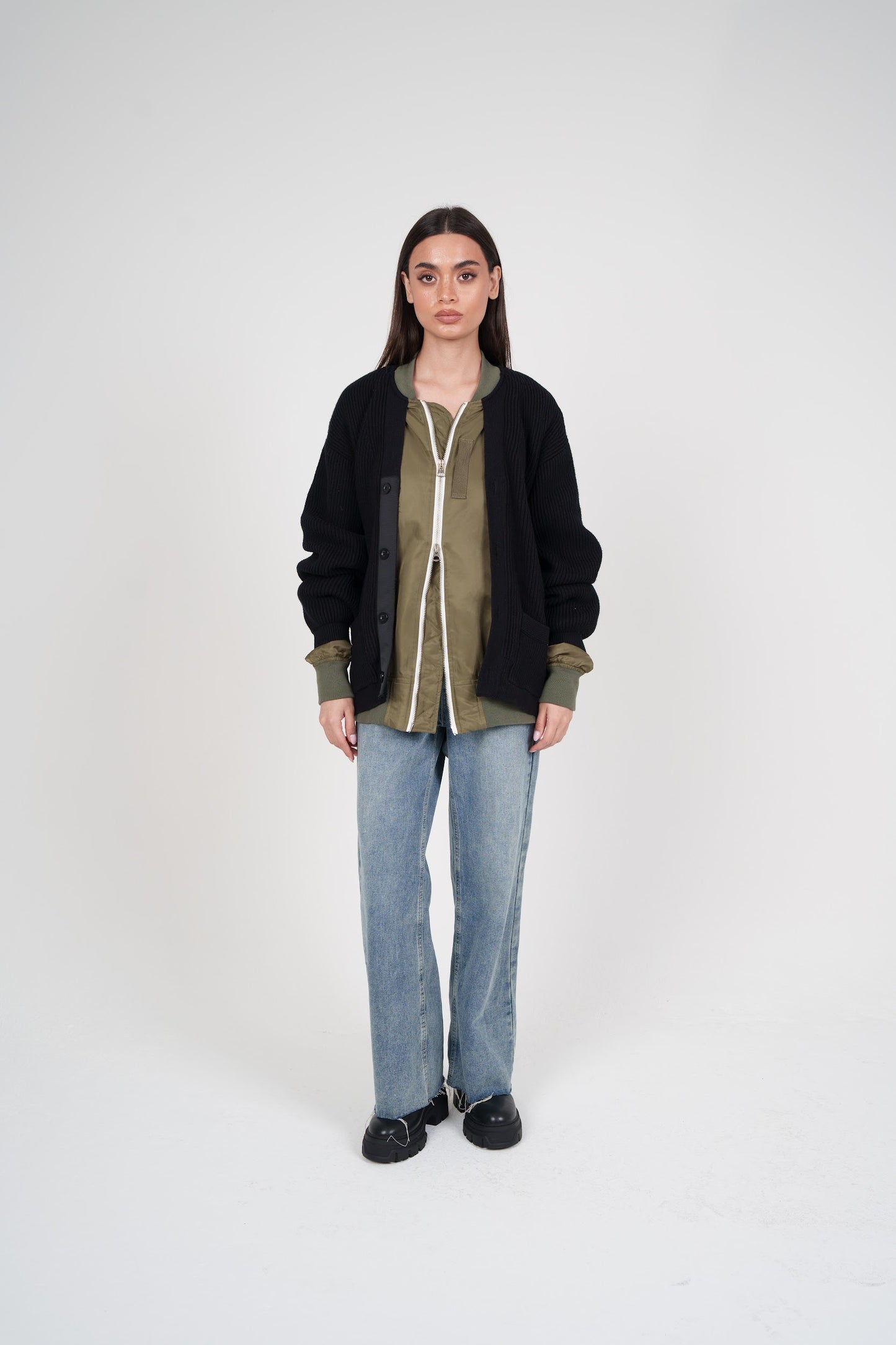 Knit with Bomber Under Attached