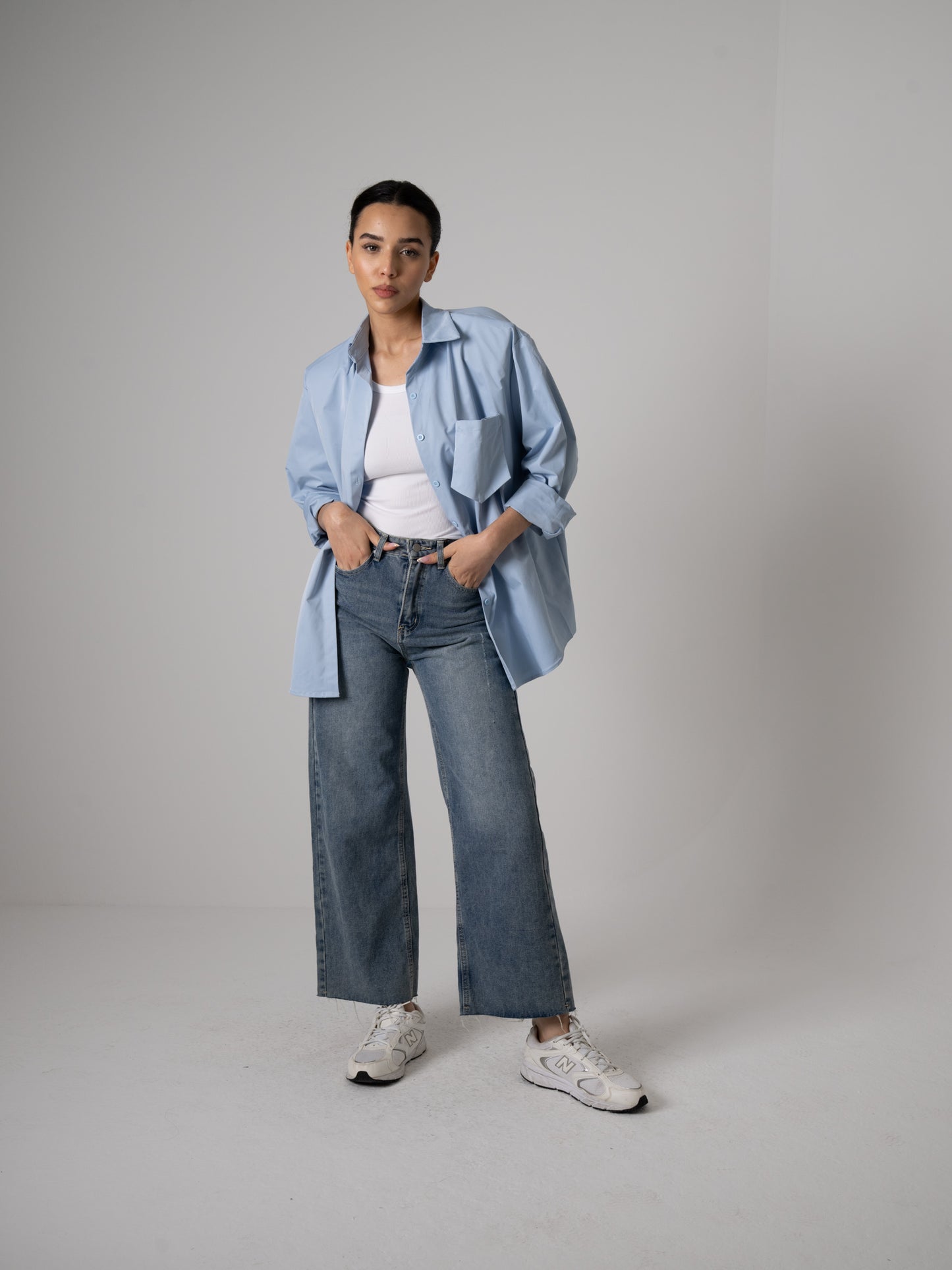 Blue Shirt with Attached Pocket