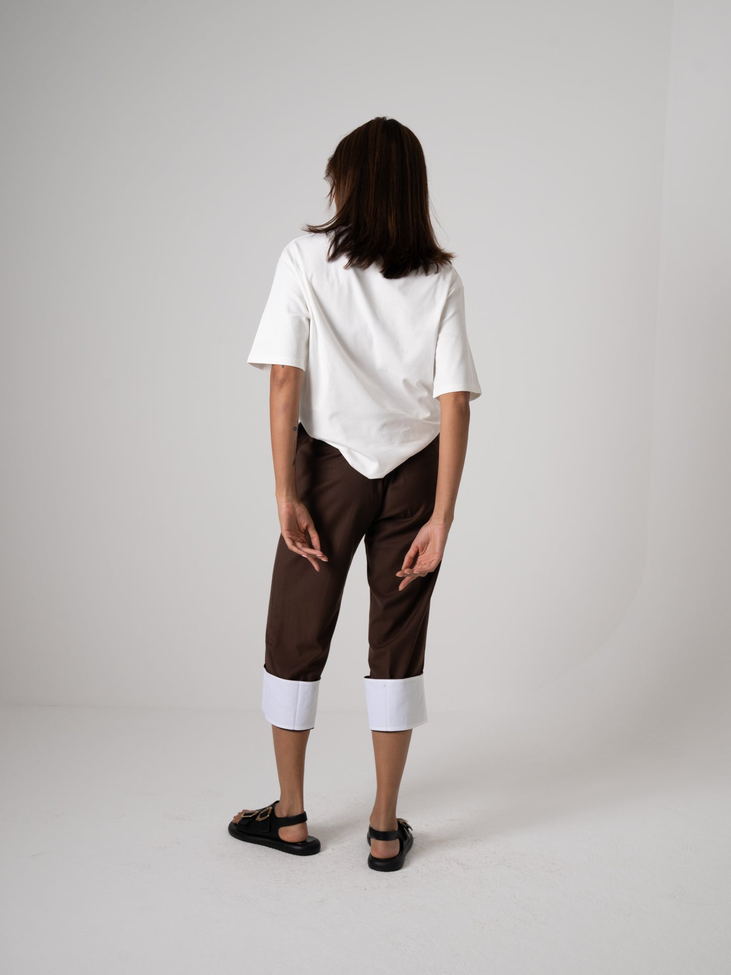 Brown Pants with White Fold