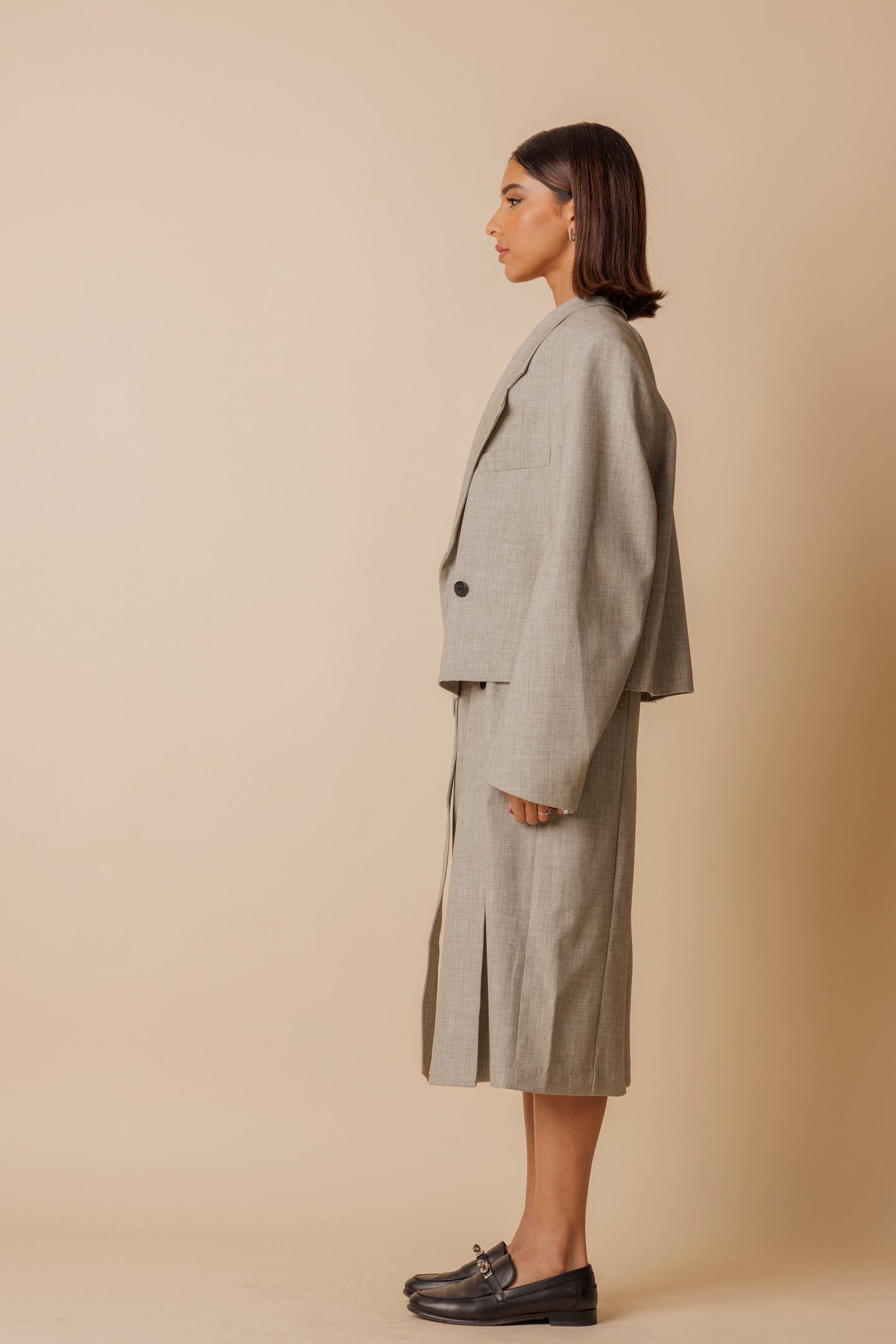 Light Grey Tailored Skirt
