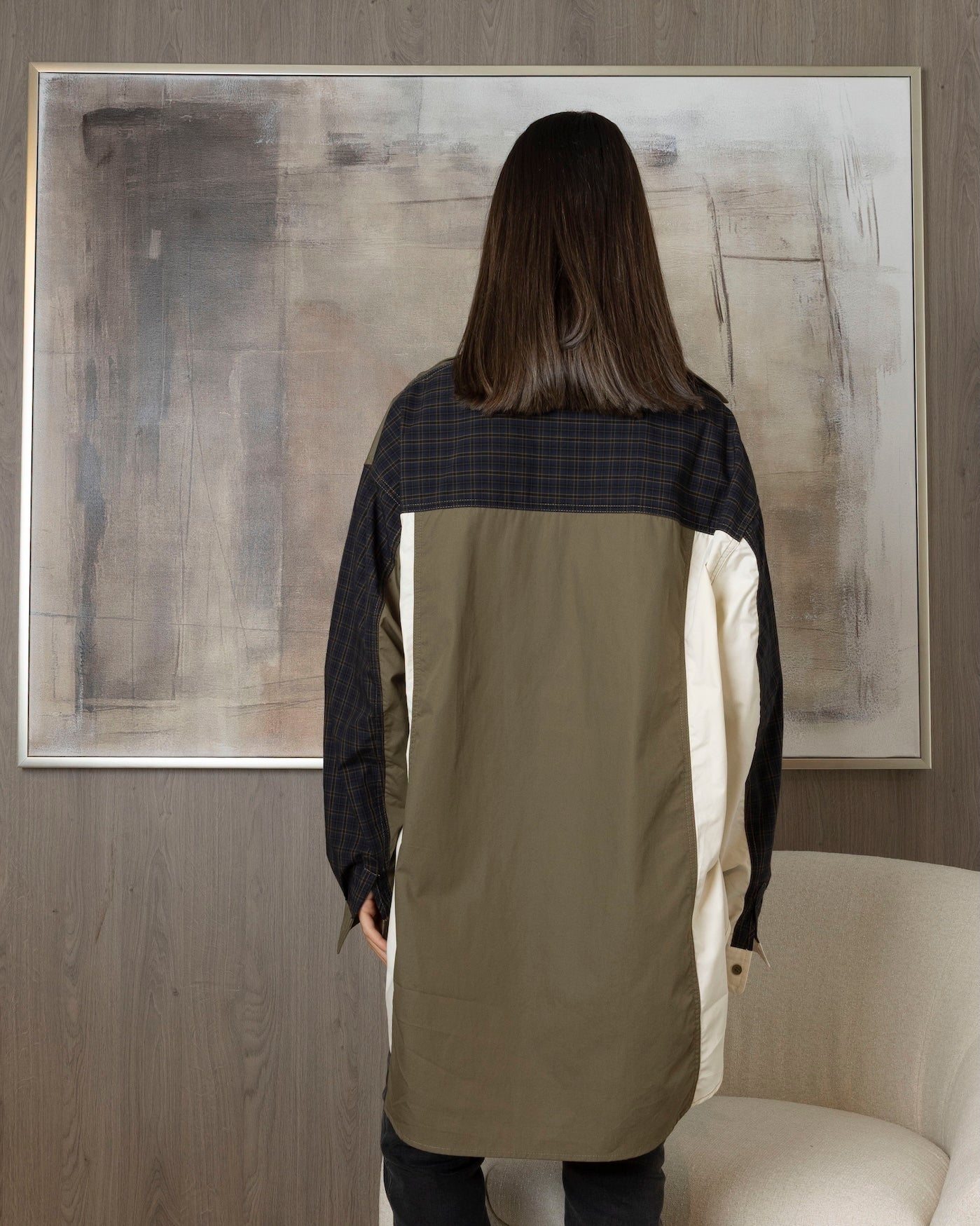 Colorblock Checked Top