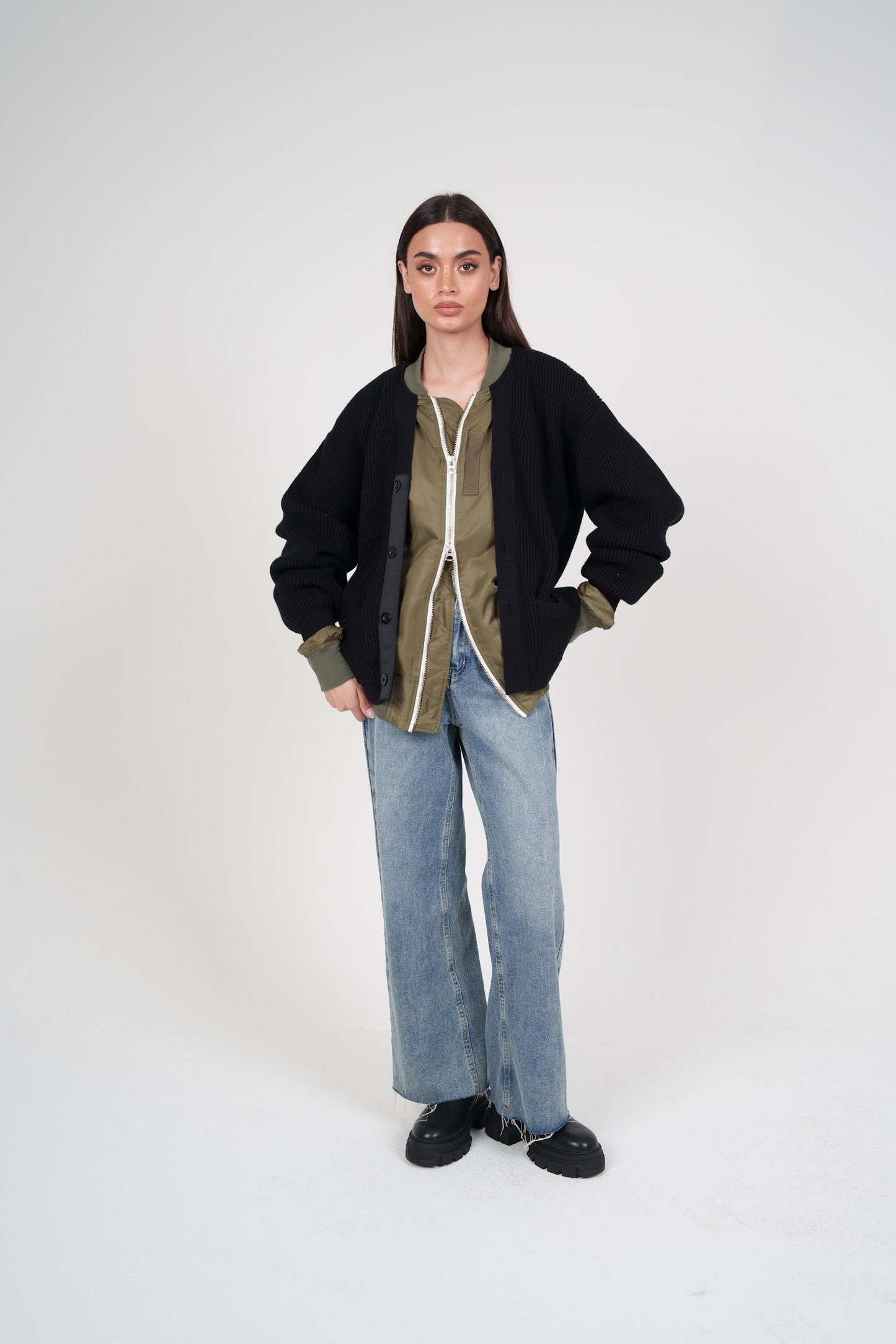 Knit with Bomber Under Attached