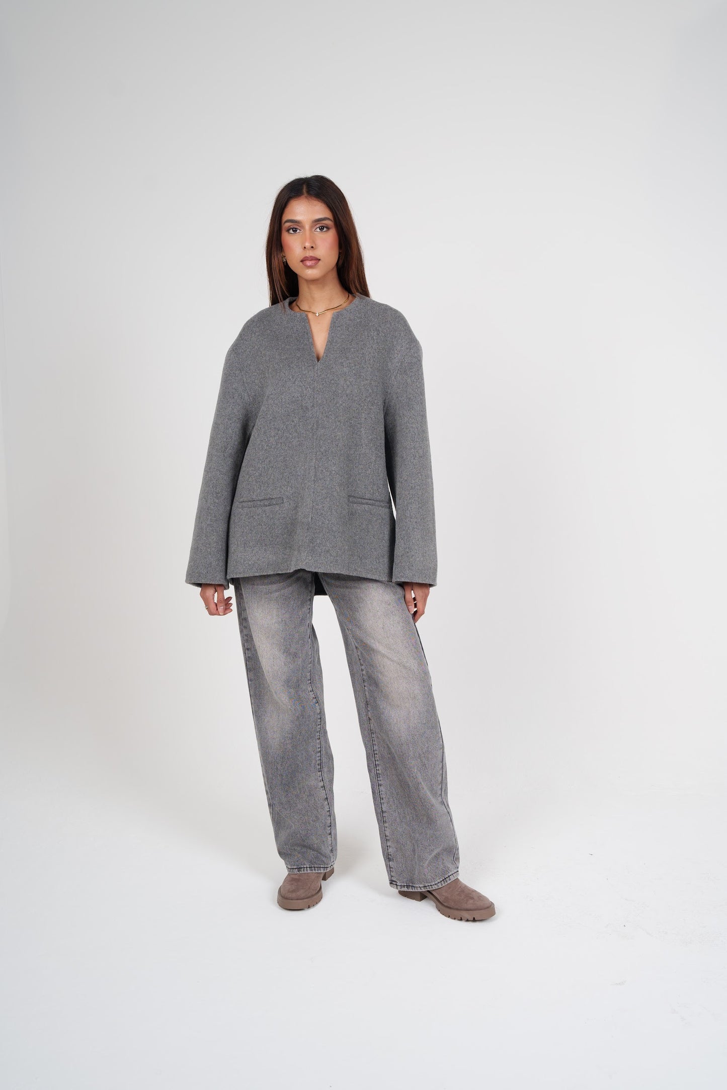 Grey Wool Top