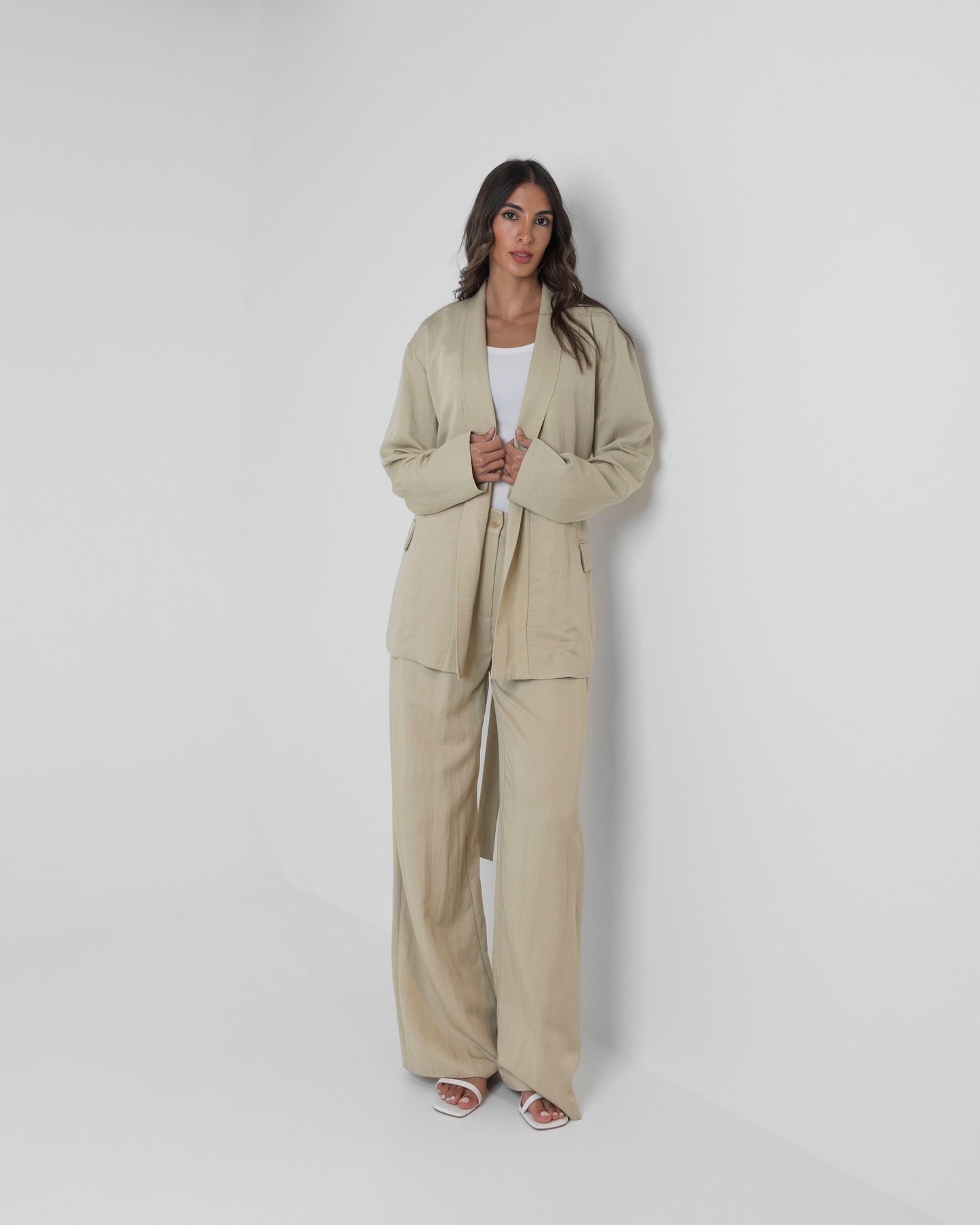 Beige Kimono-like Set