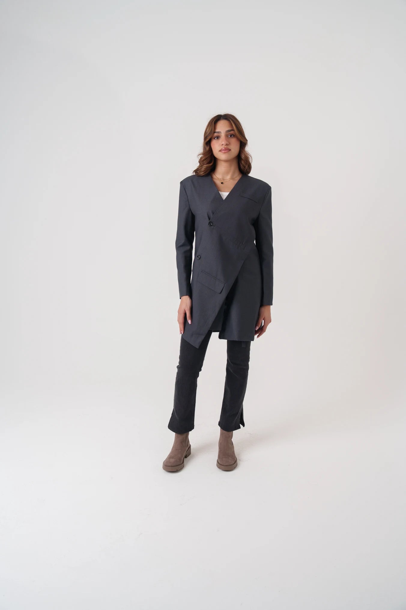 Overlay Non-Collared Blazer