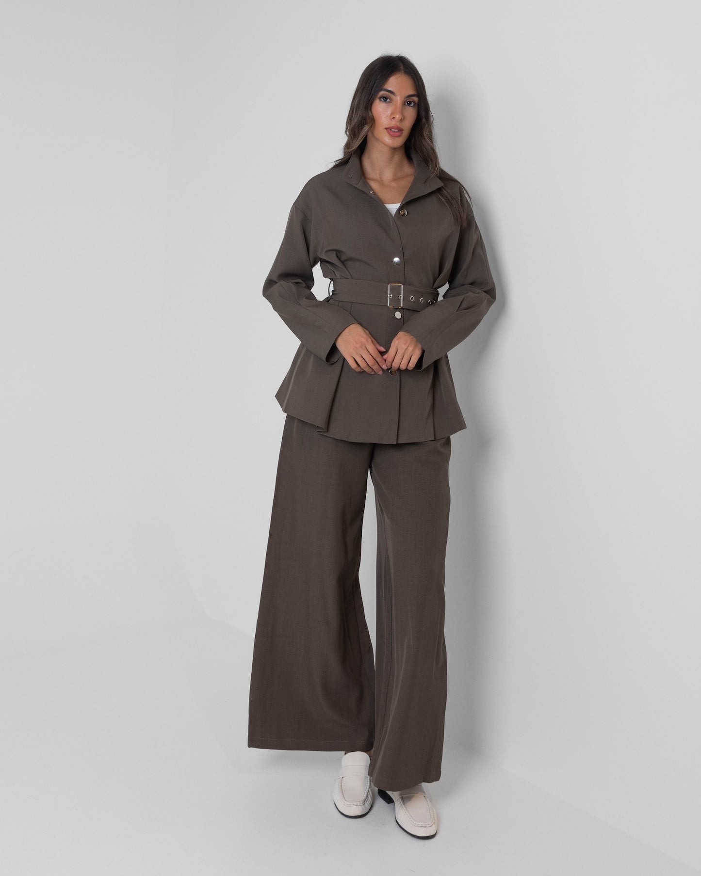 Buttoned Set with Belt