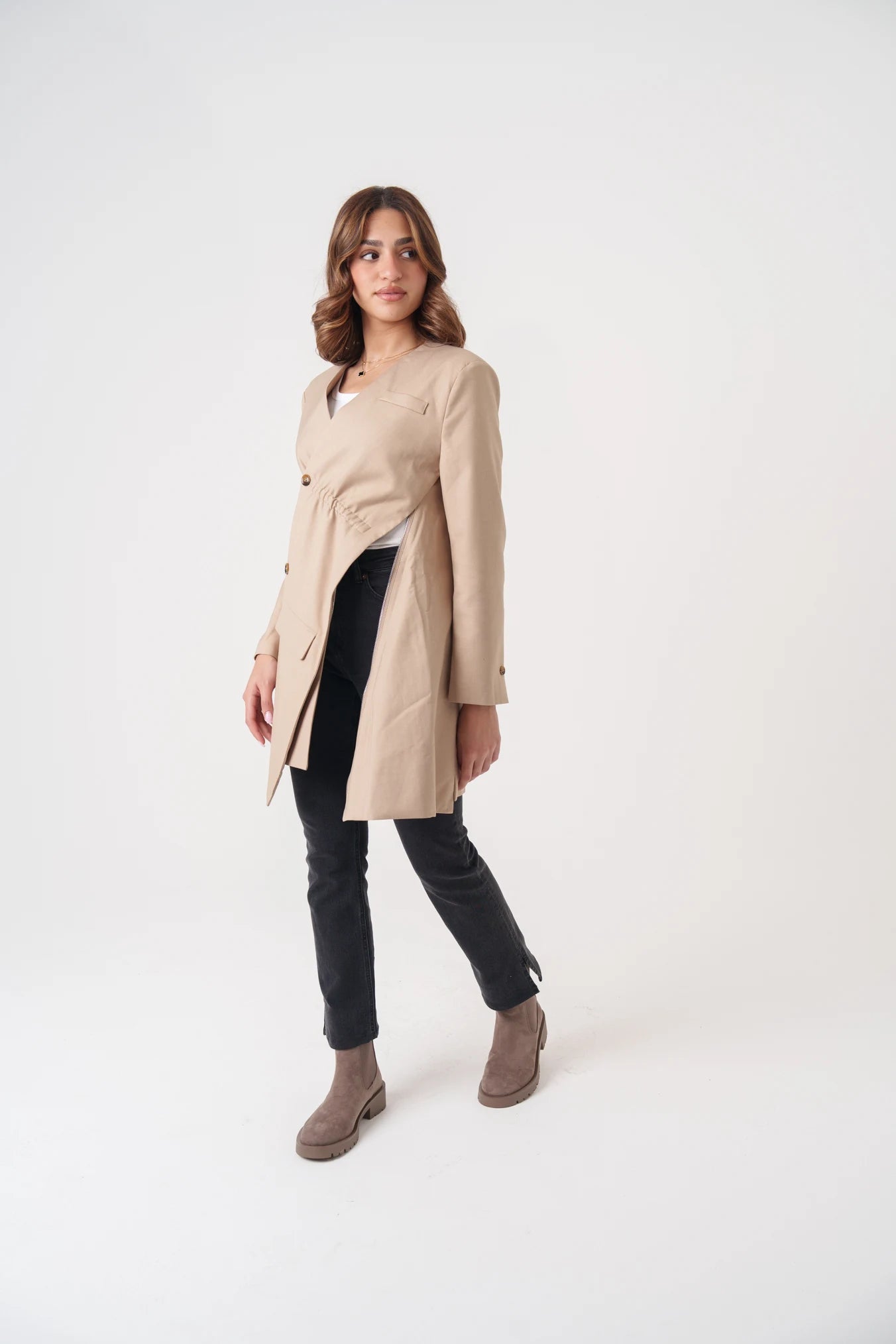 Overlay Non-Collared Blazer