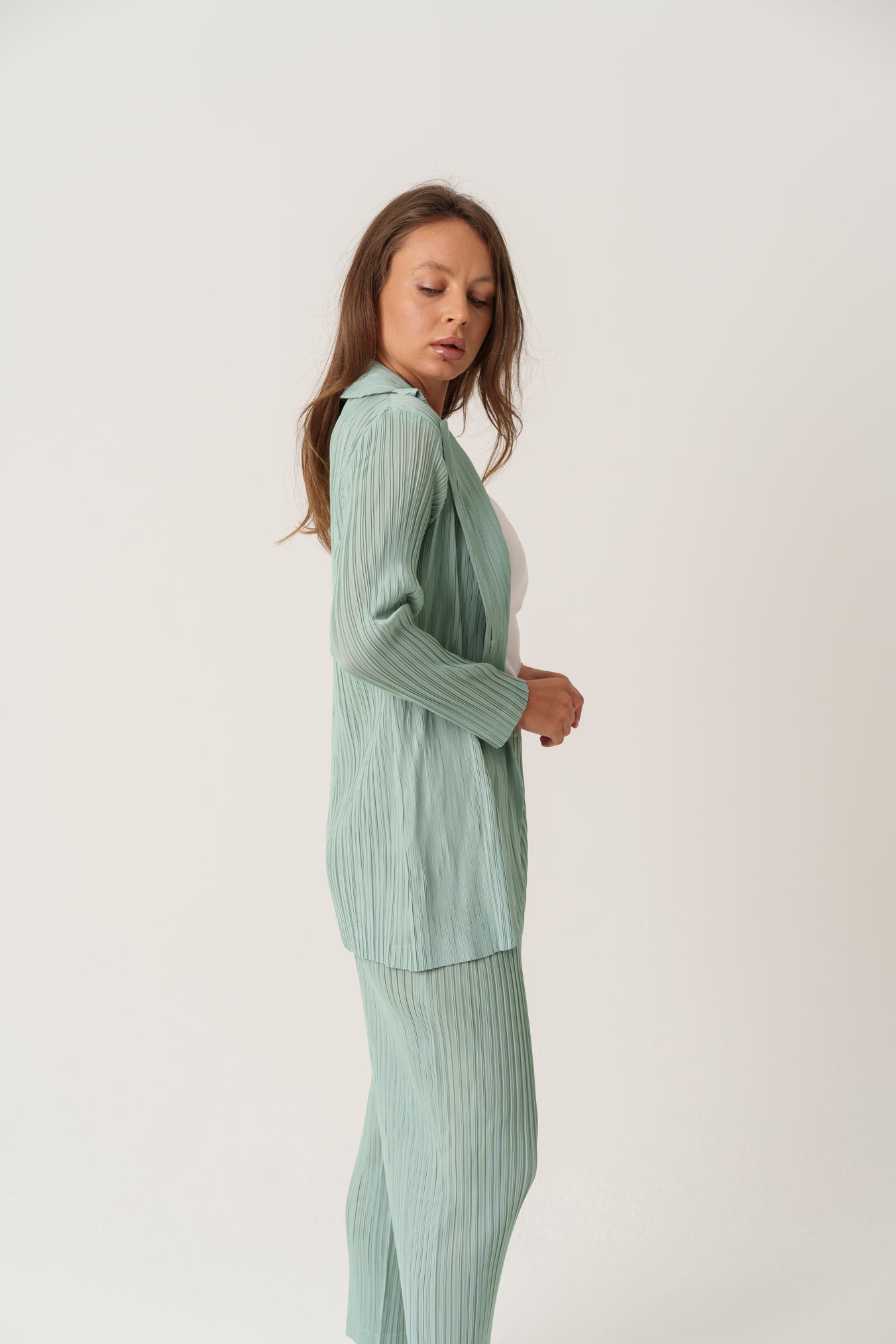 Mint Light Pleated Set