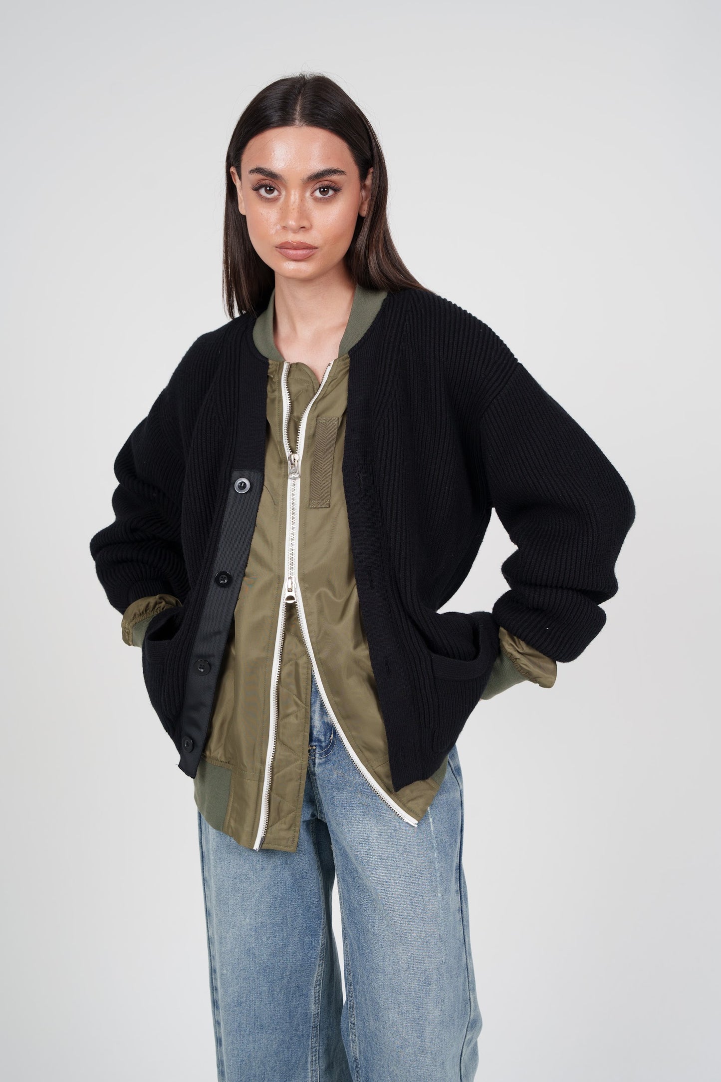 Knit with Bomber Under Attached