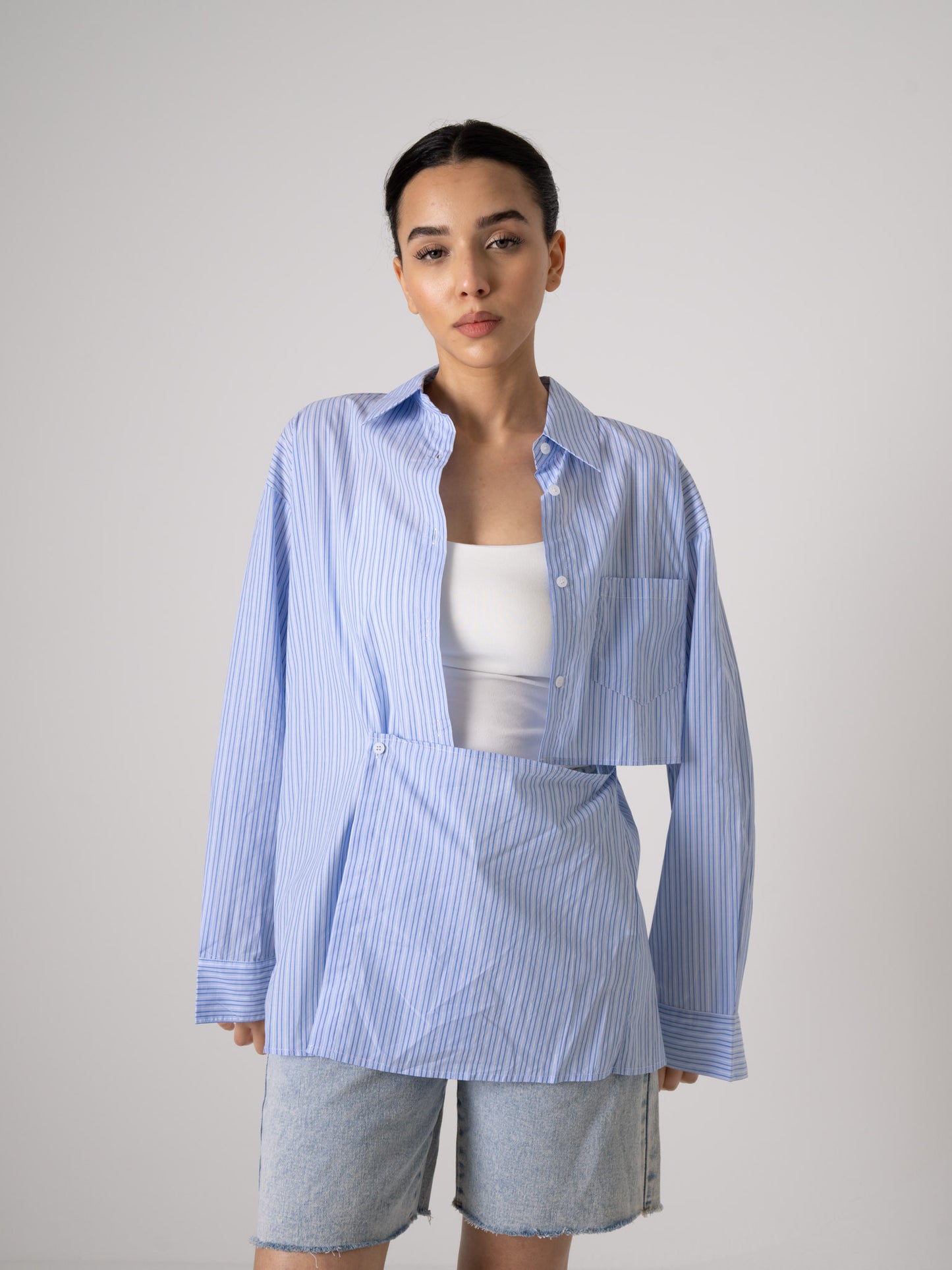 Blue Pinstriped Poplin Shirt