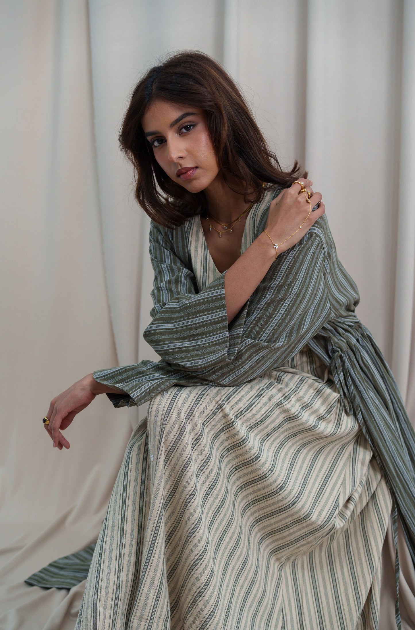 Striped Kaftan Set