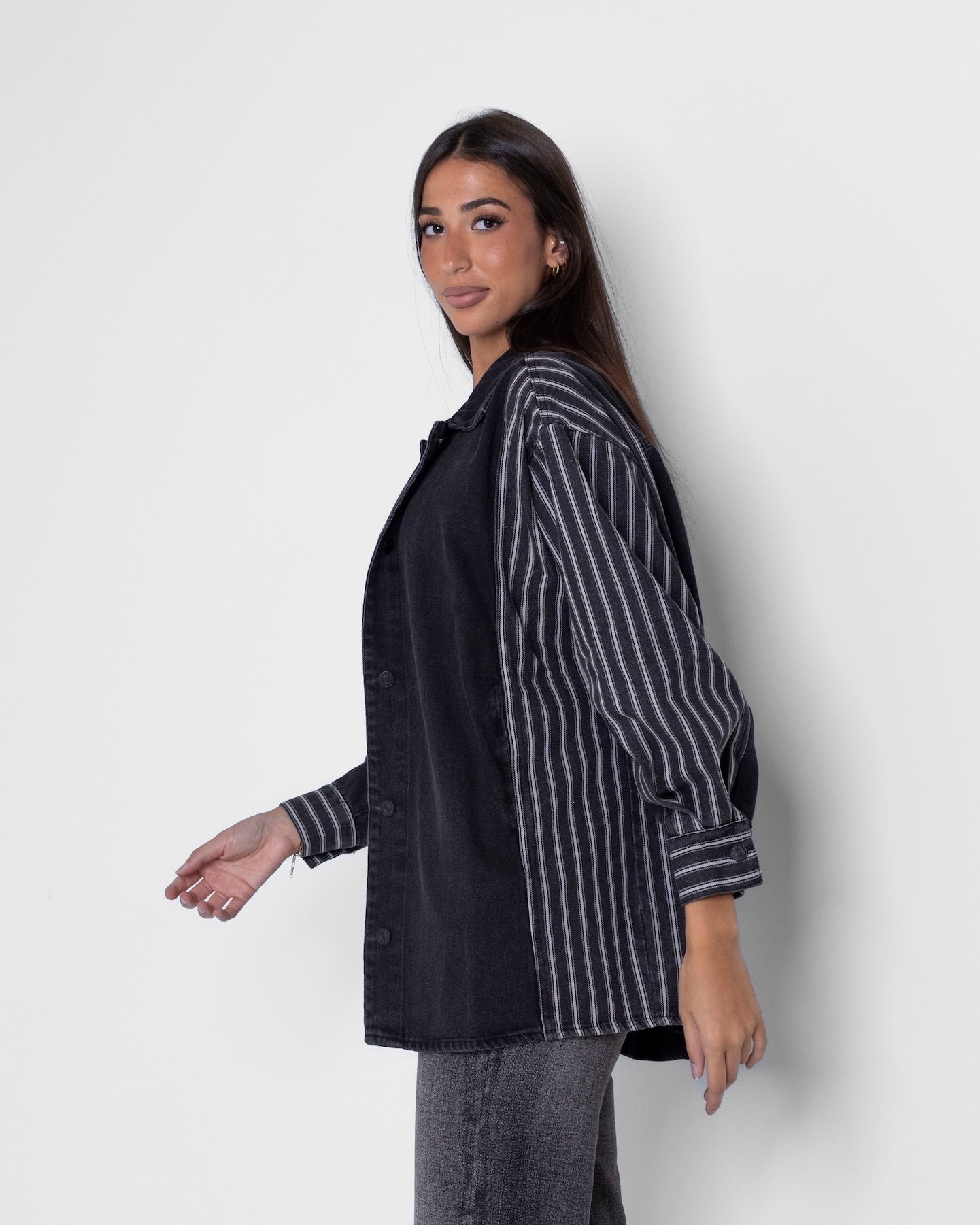 Grey X Striped Jacket