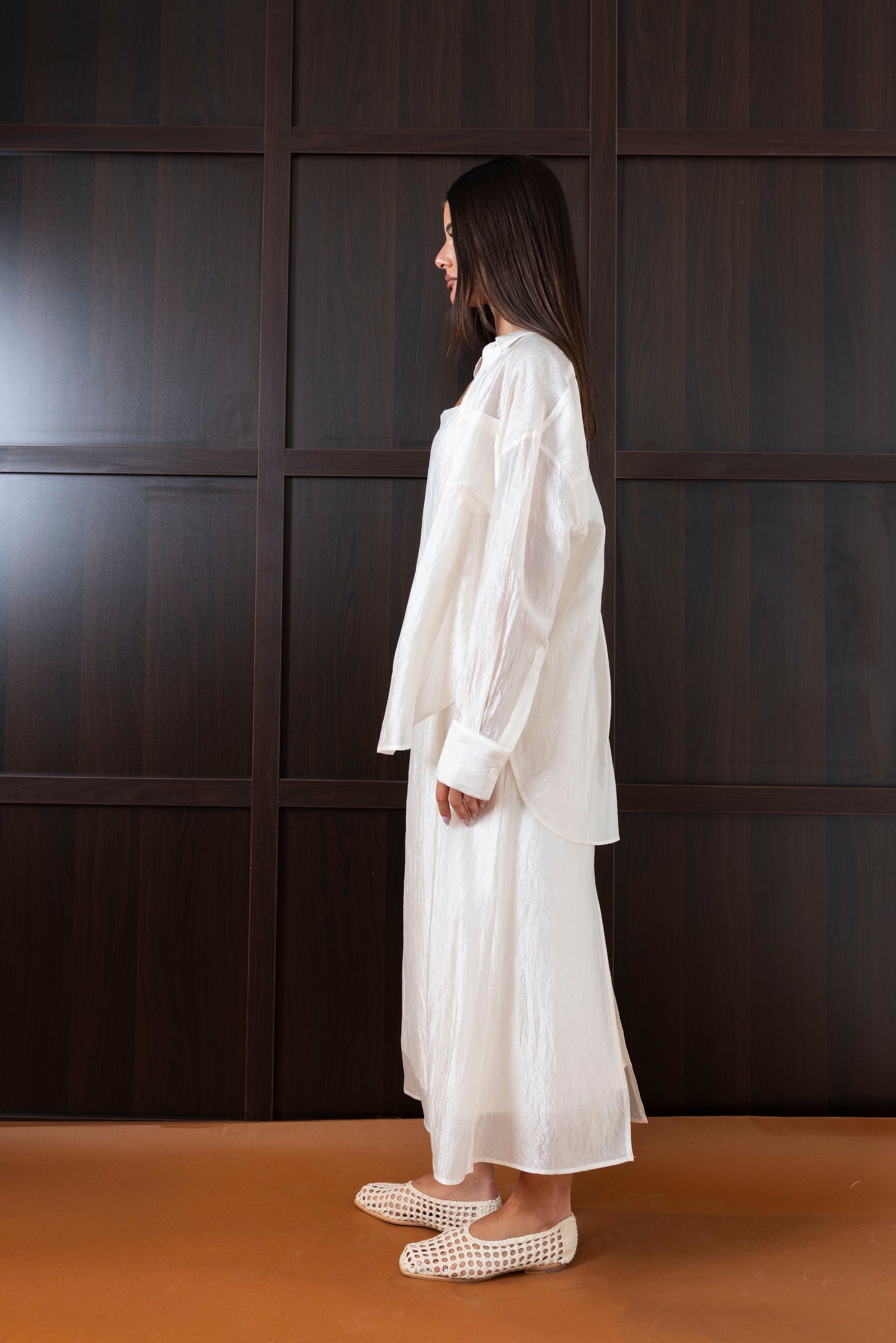 Creme Dress & Shirt Set