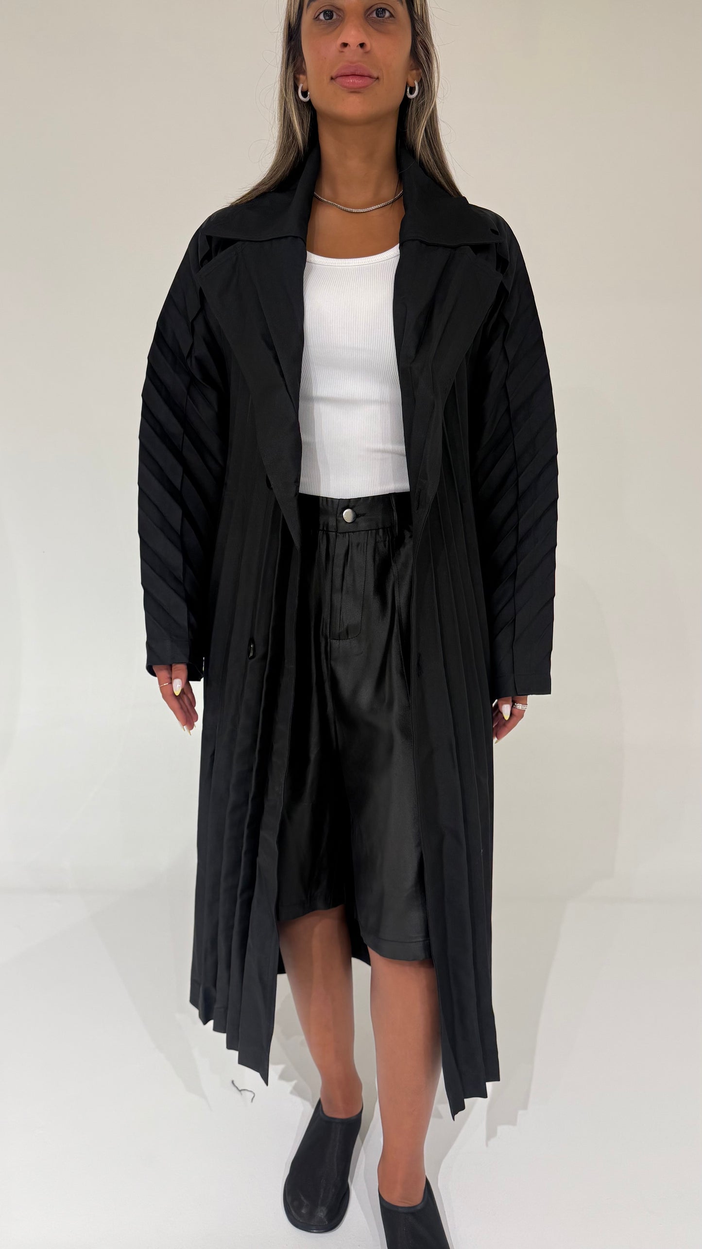 Wide Pleated Trench