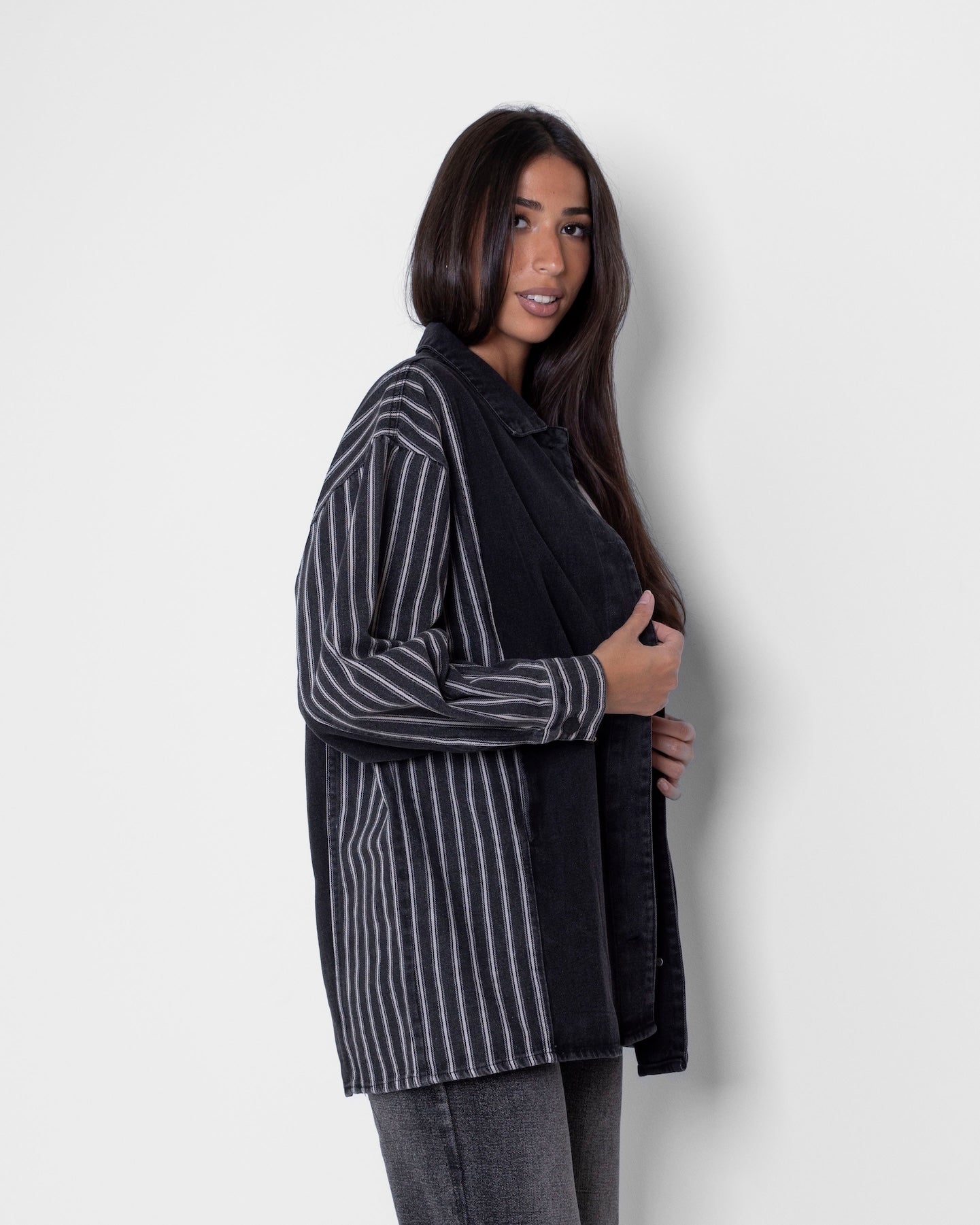 Grey X Striped Jacket