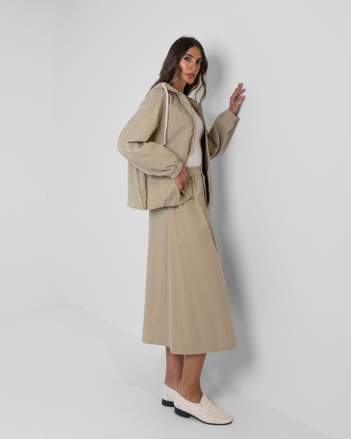 Beige Skirt Set