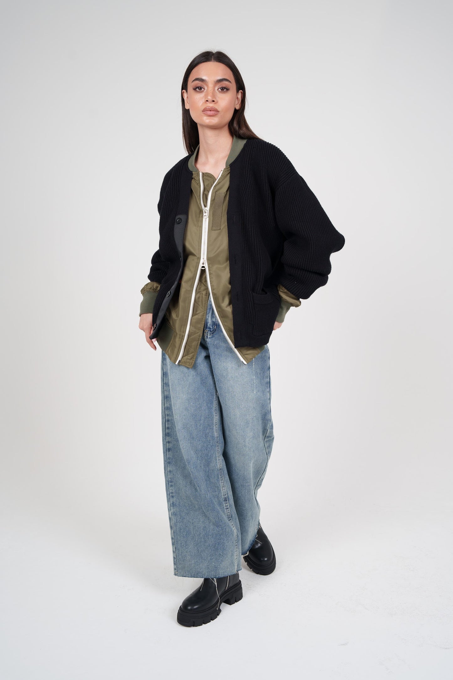 Knit with Bomber Under Attached