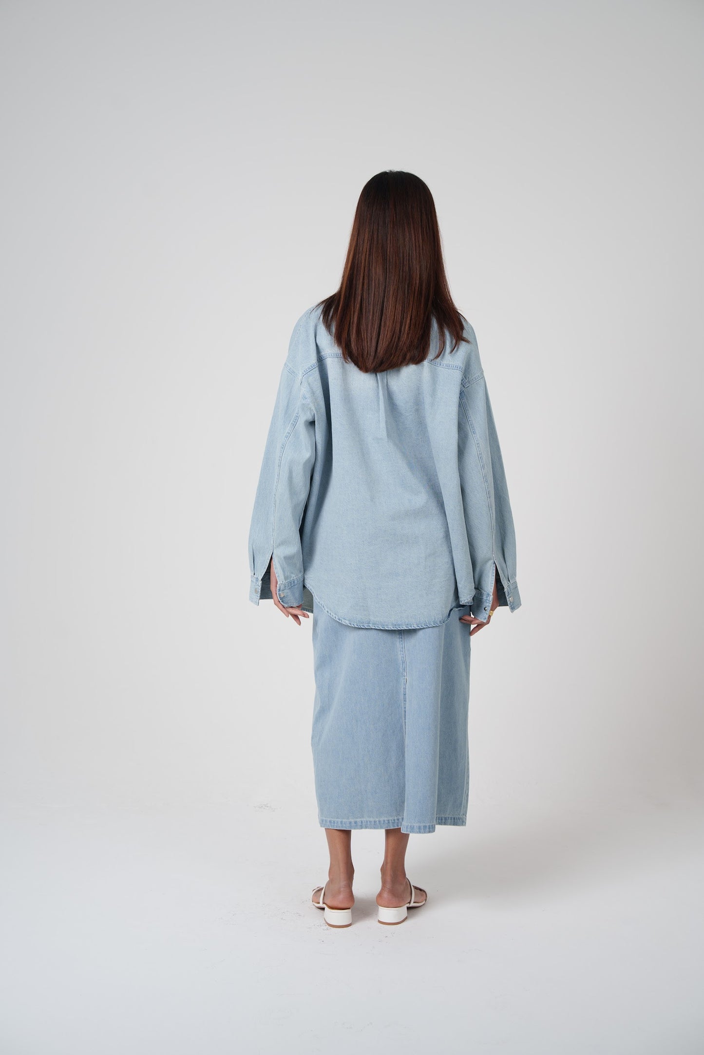 Denim Skirt & Shirt Set