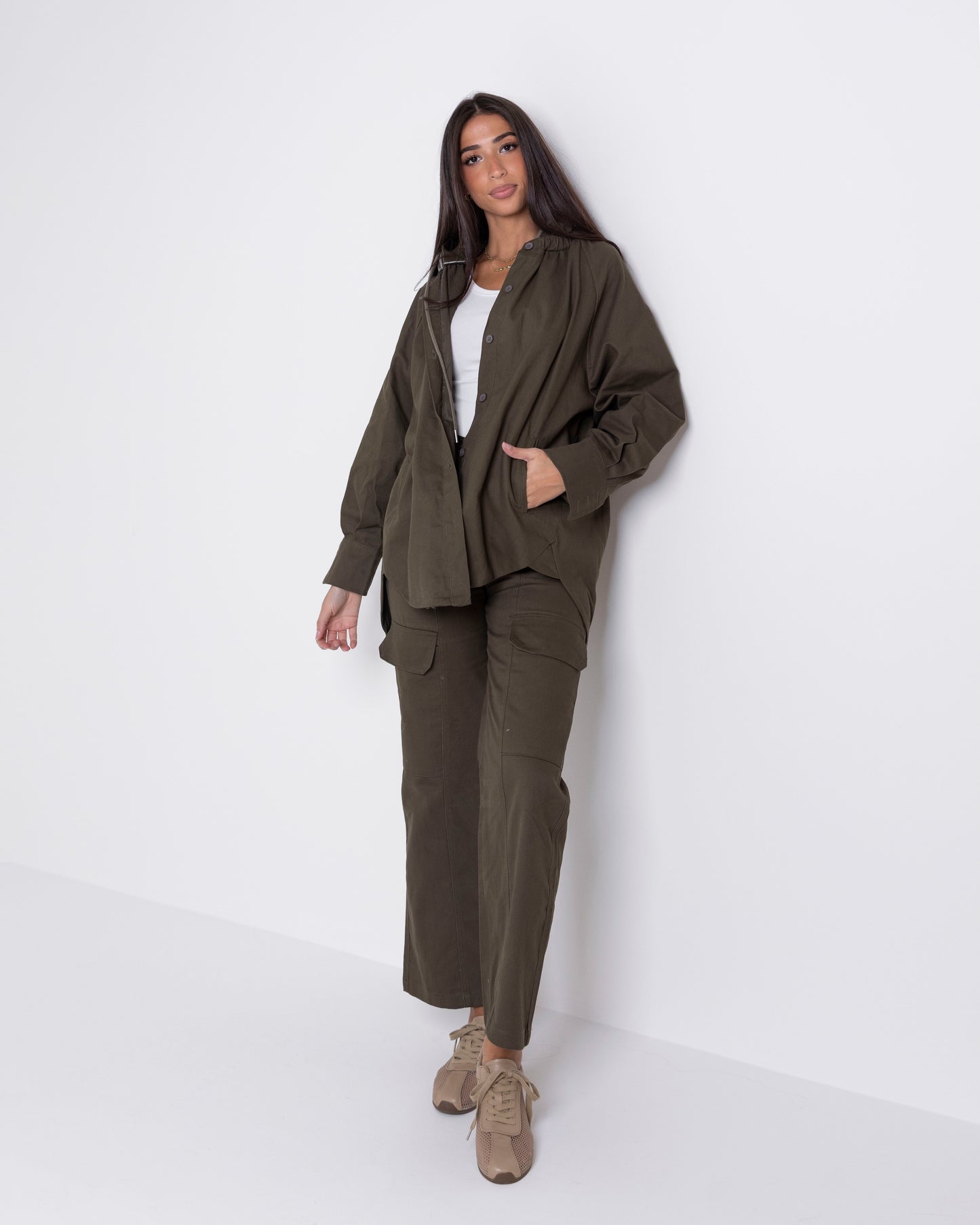 Dark Olive Green Cargo Set