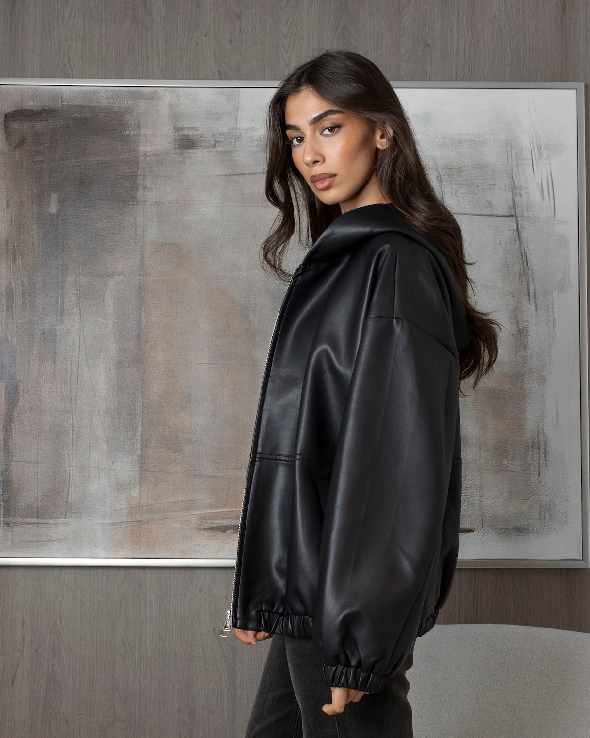 Hooded Leather Jacket