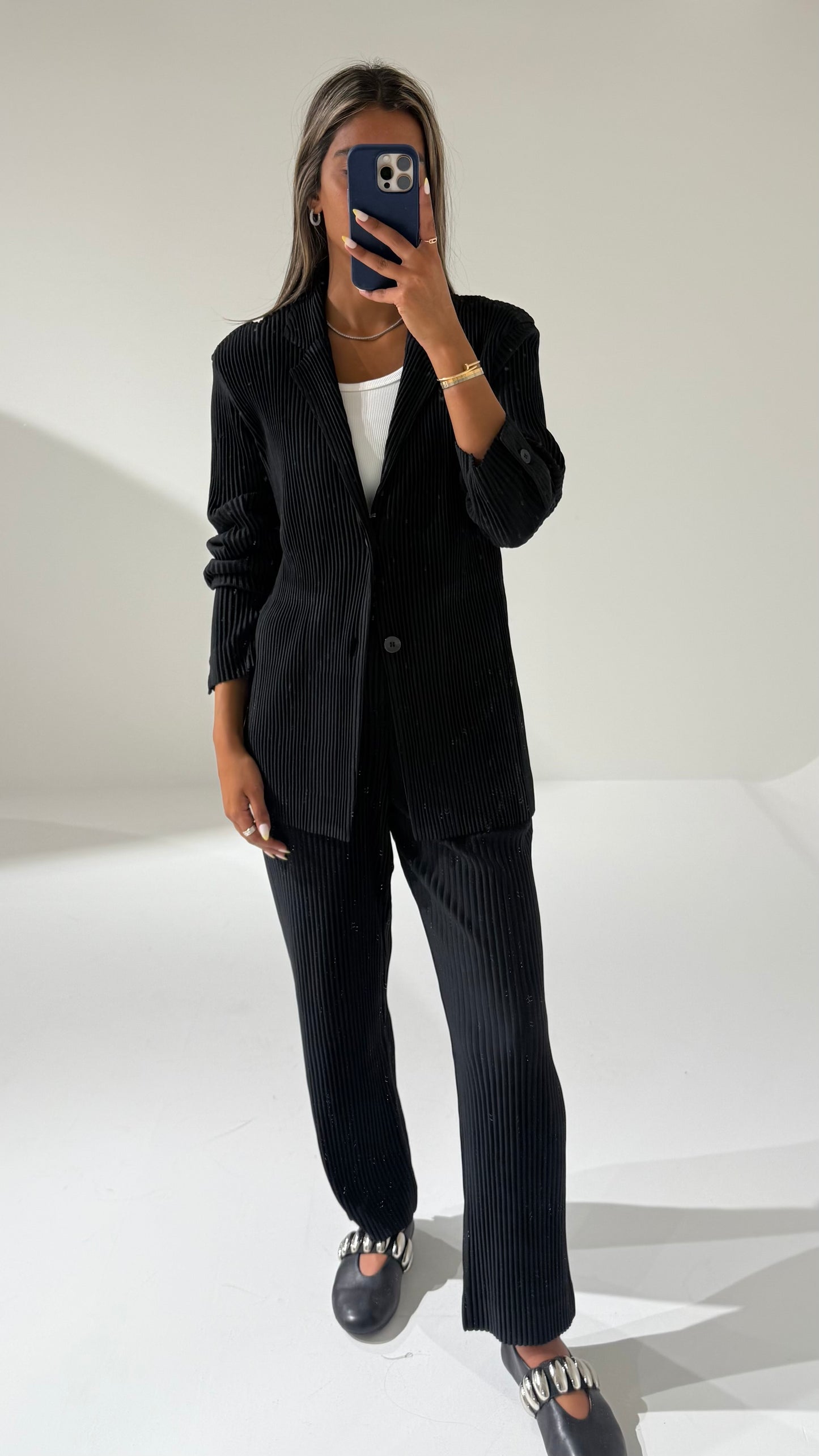 Black Pleated Pants
